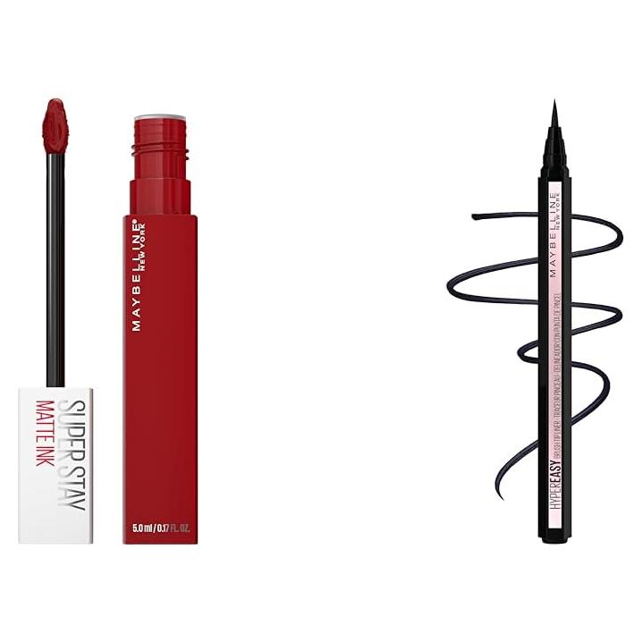 Labial Líquido Maybelline Super Stay Matte Ink 16H + Delineador Líquido