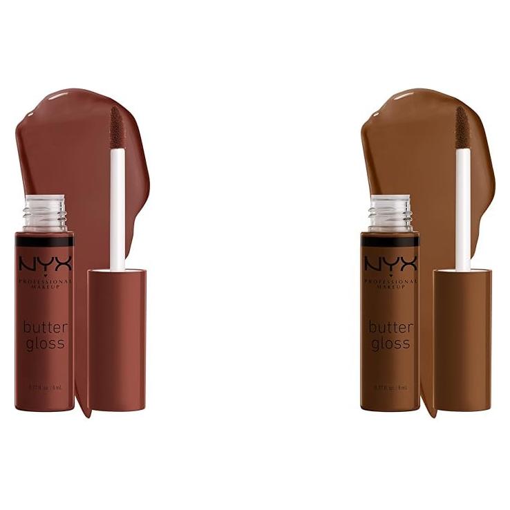 Brillo Labial NYX Butter Gloss 2 Tonos Azúcar Moreno