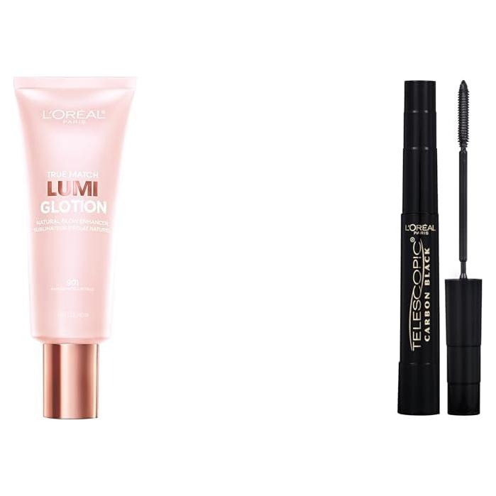 Paquete Maquillaje L'Oréal Paris: Lumi Glotion 38.1g + Máscara Telescópica 7.6g