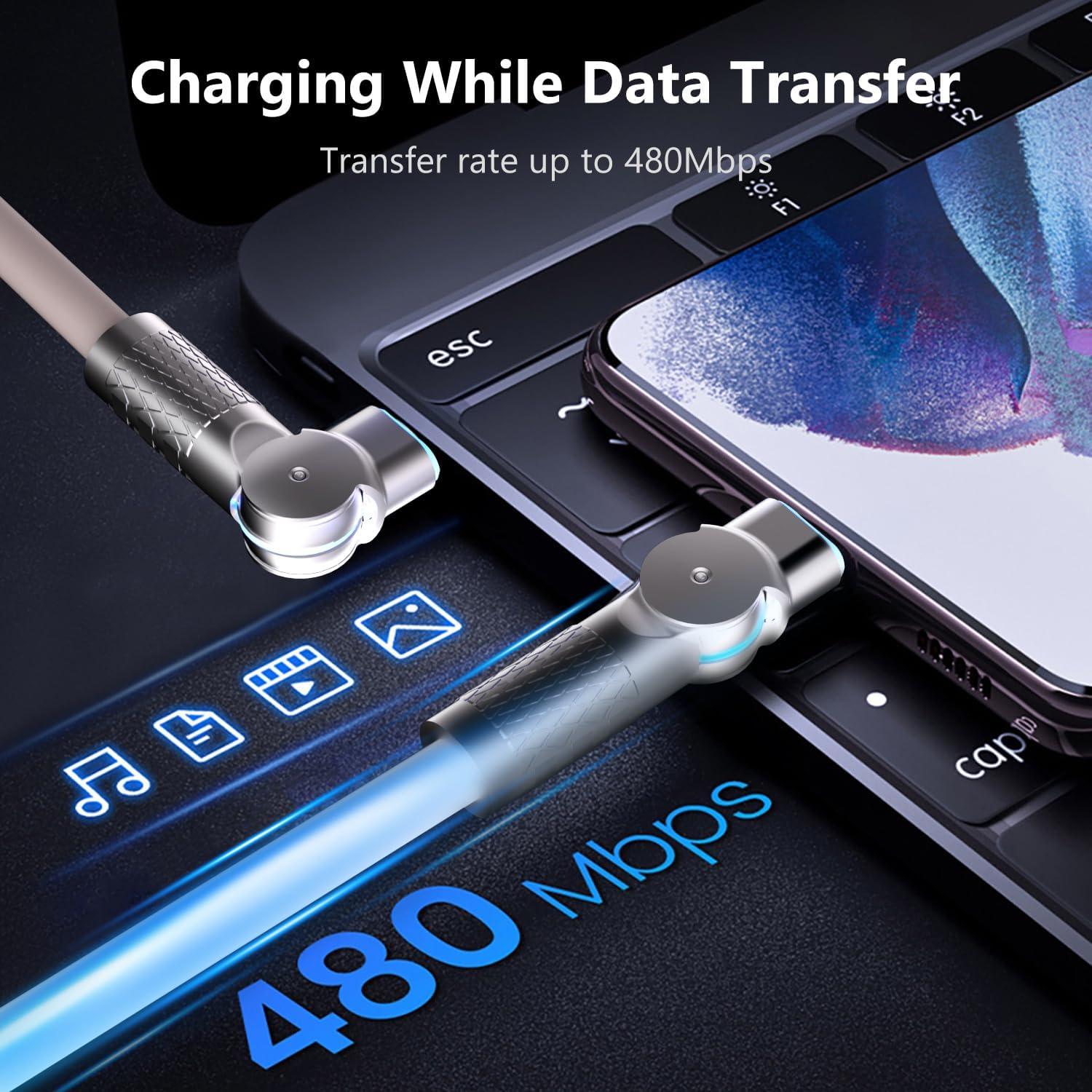 Cable USB C a USB C 240W PINGXIN 2-Pack 6.6ft Carga Rápida