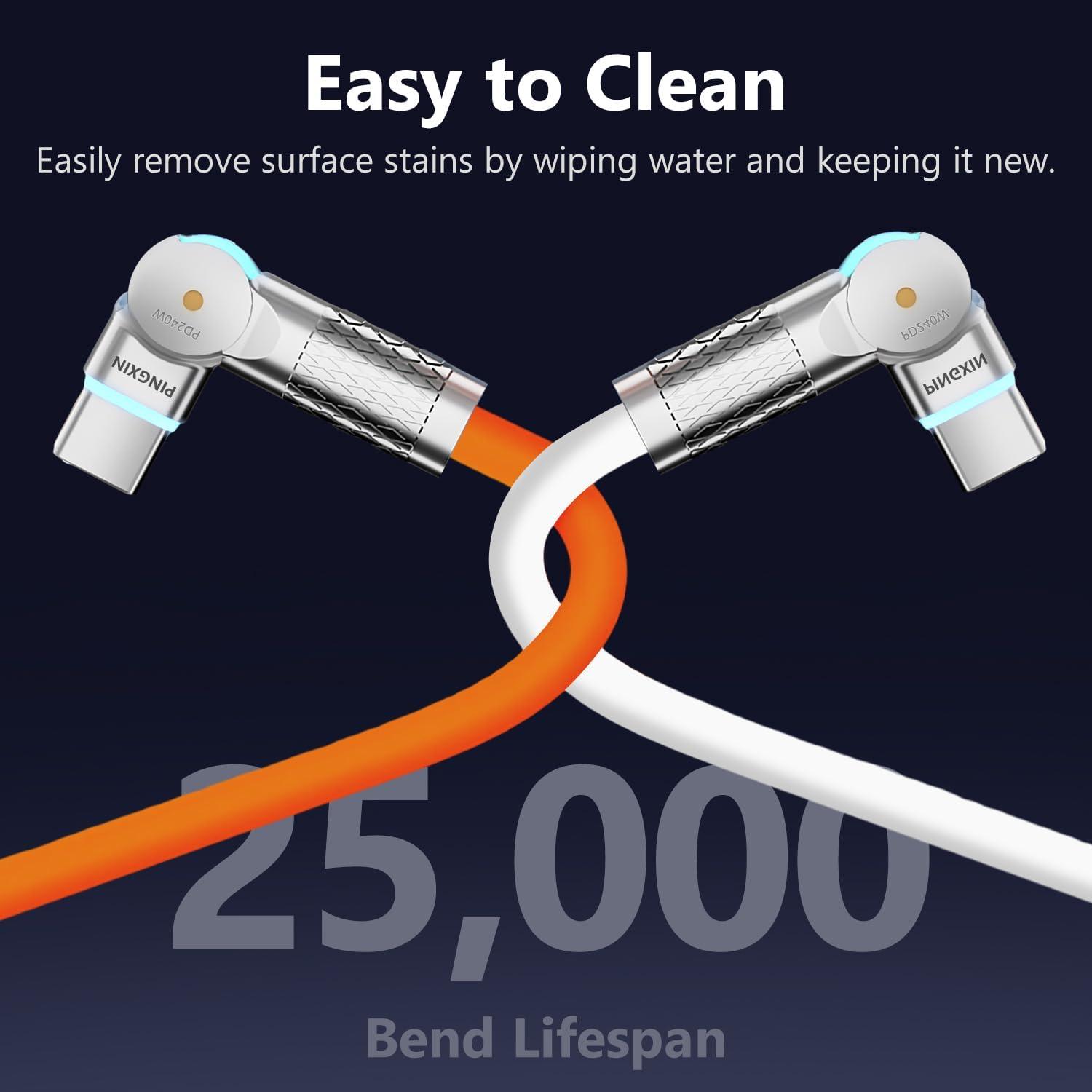 Cable USB C a USB C 240W PINGXIN 2-Pack 6.6ft Carga Rápida