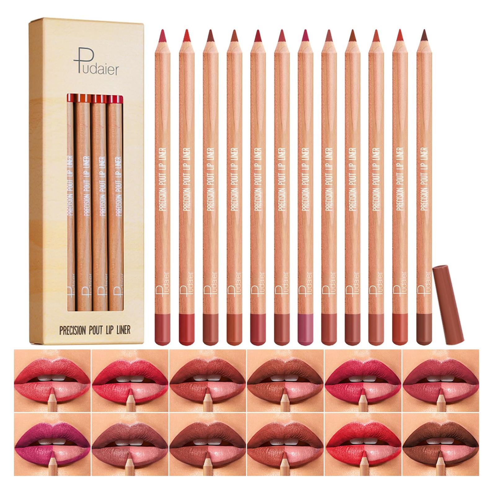 Juego de 12 Lápices Labiales KIMIEYE Mate Alta Pigmentación