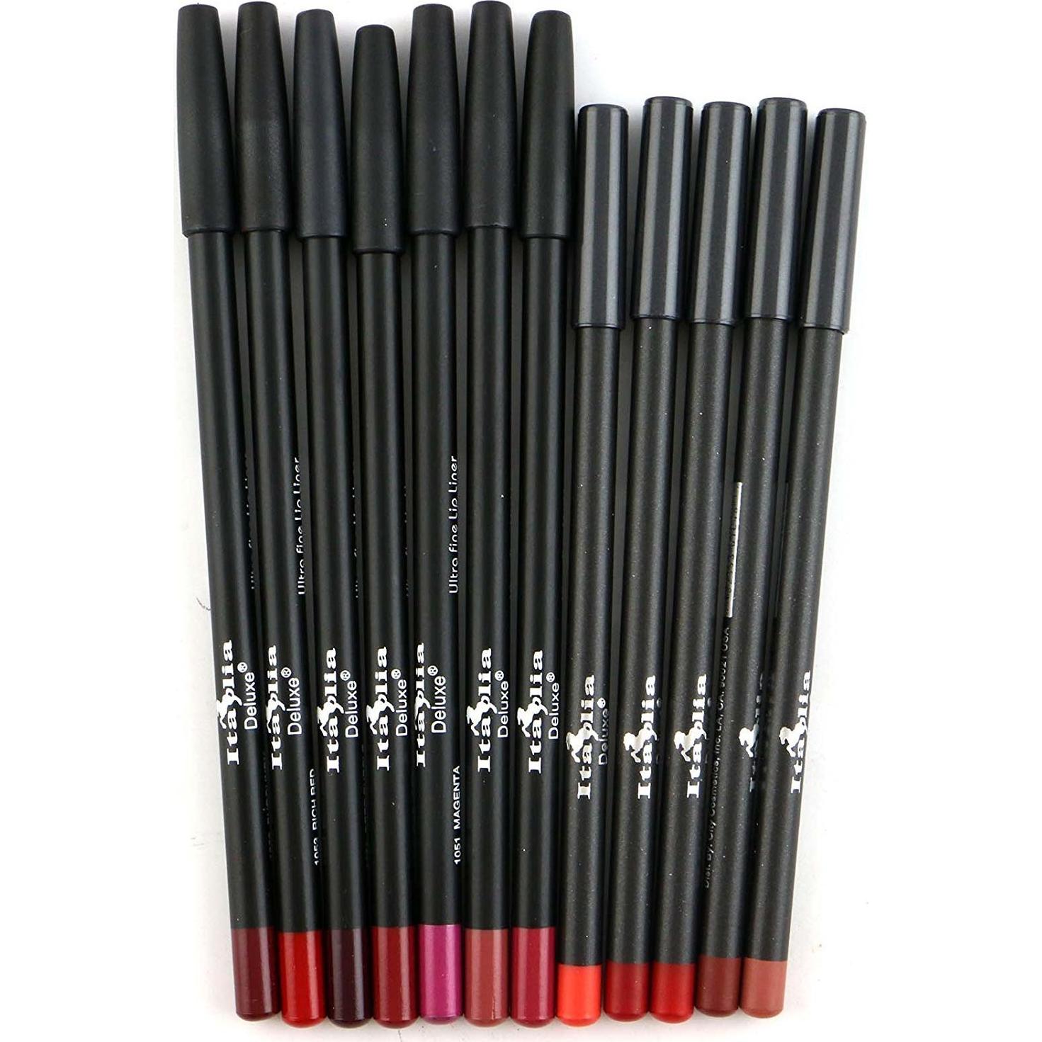 Juego de 12 lápices labiales ultra finos Italia Deluxe