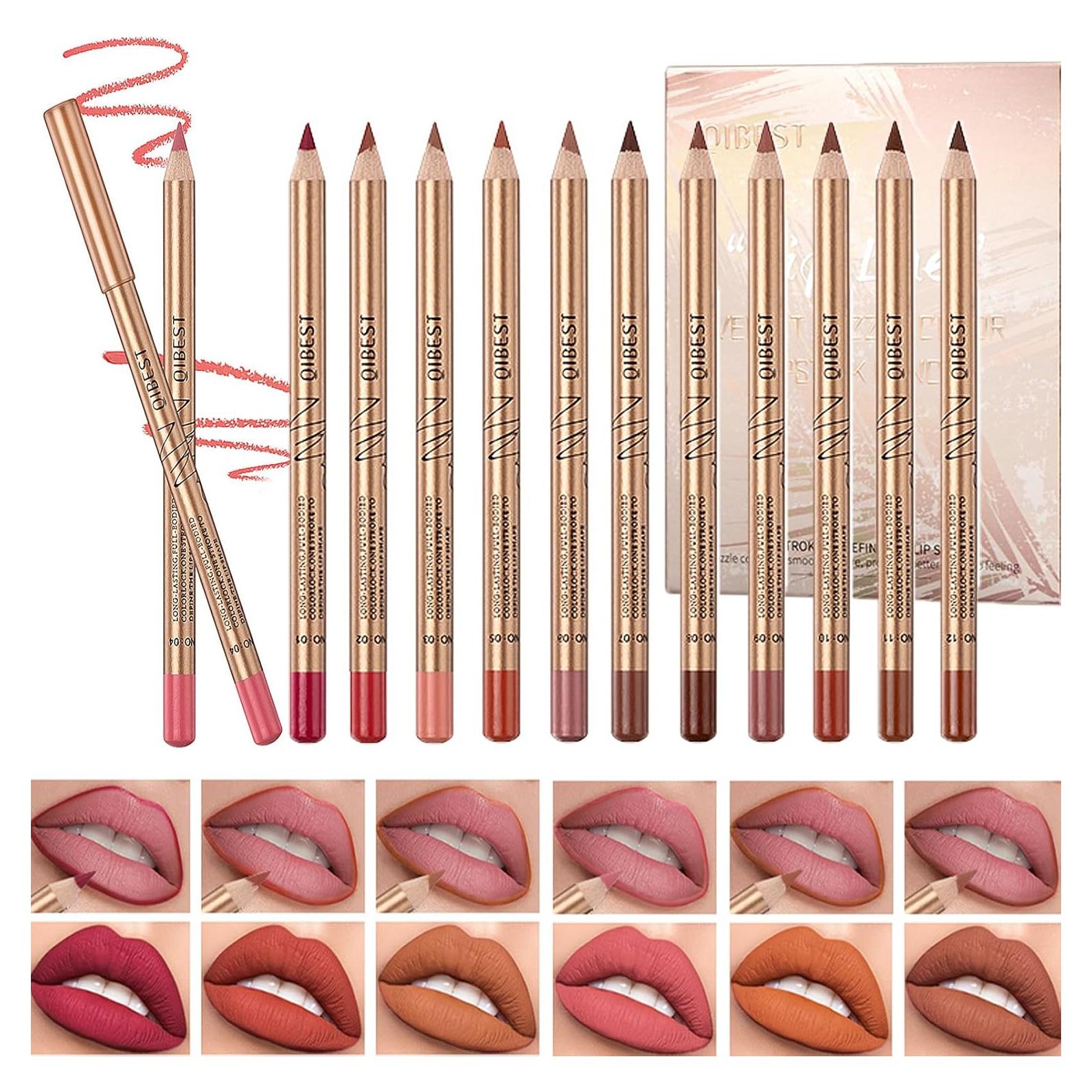 Juego de Lápices de Labios 12 Colores DENESTUP Alta Pigmentación