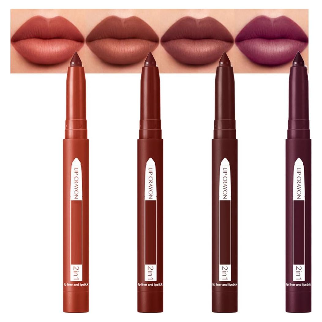 Juego de 4 Lápices de Labios Retráctiles CAKAILA Mate 24h