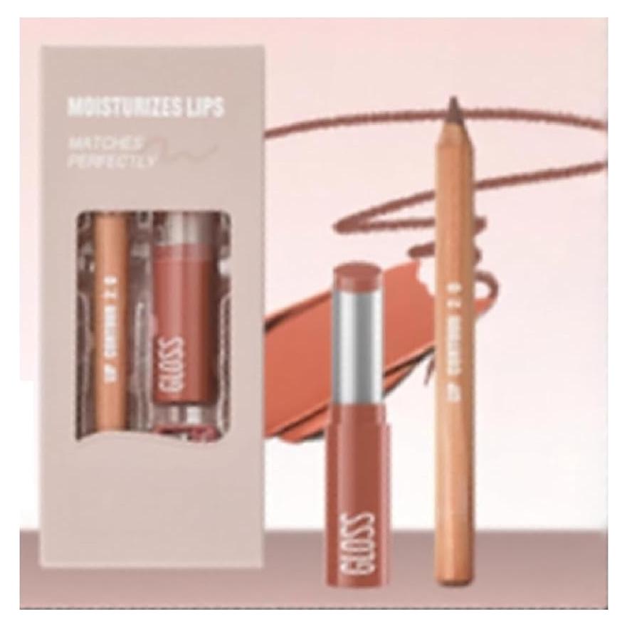 Juego de Lápiz Labial y Delineador Melemando 2PCS Hidratante