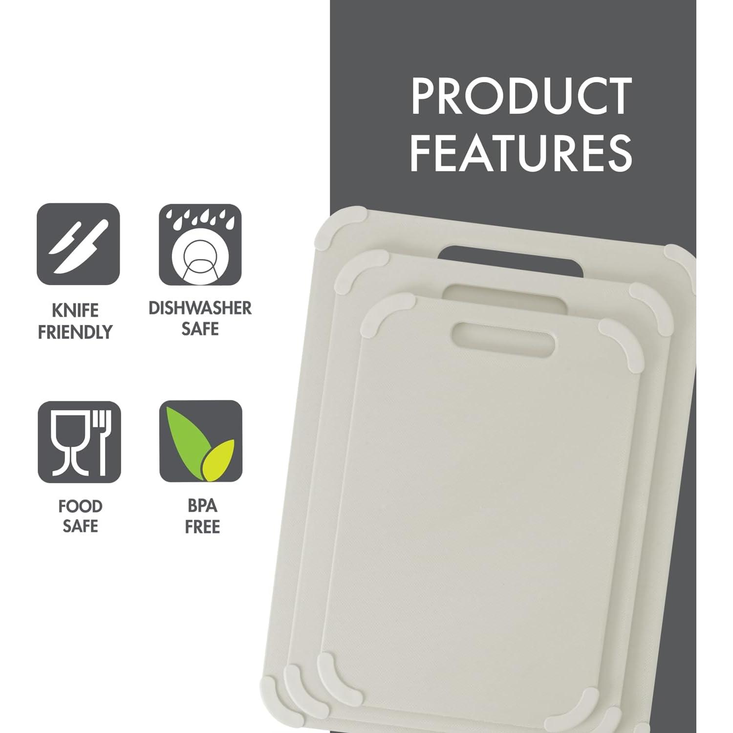 Conjunto de Tablas de Cortar Antideslizantes Dexas 3 Piezas