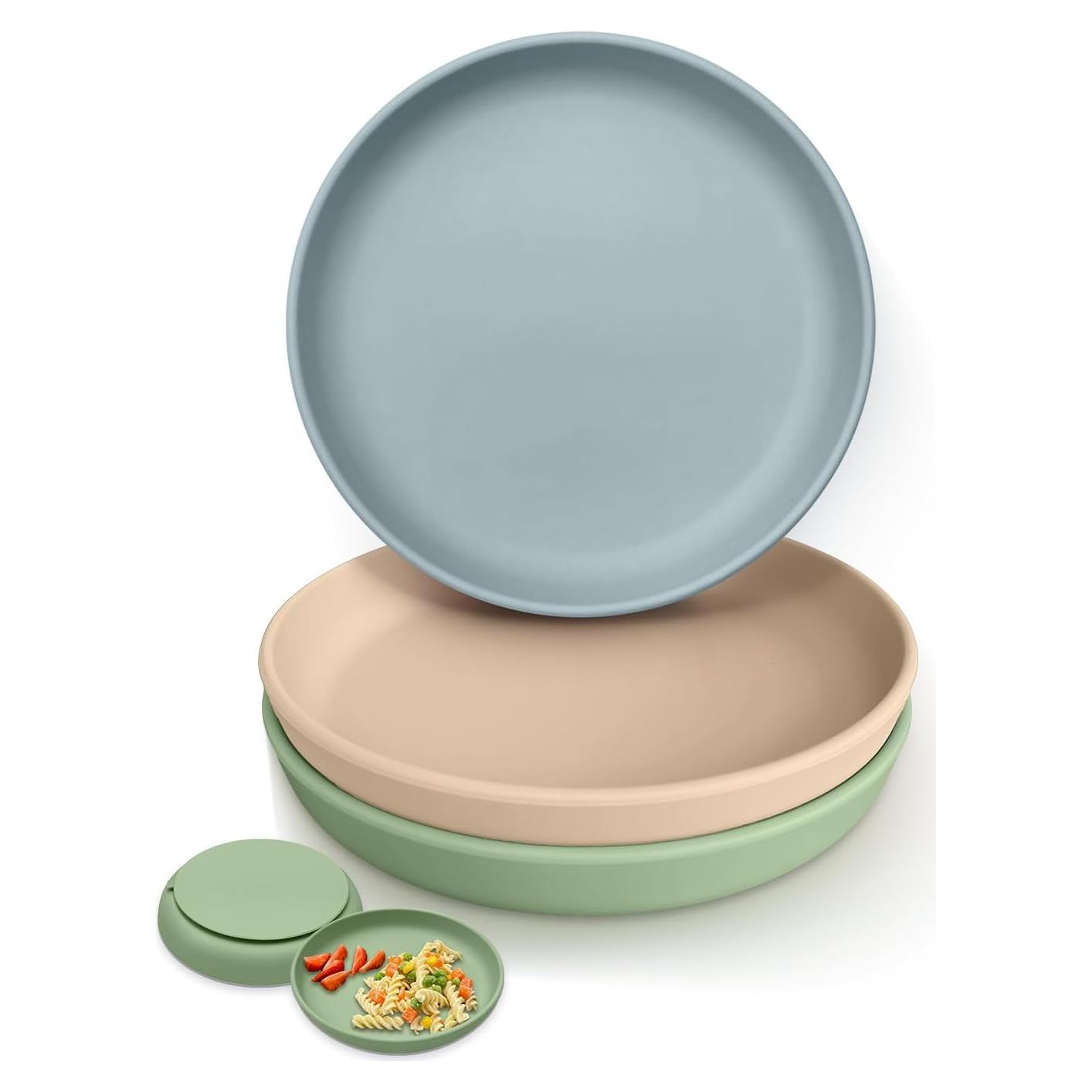 Platos de Silicona con Succión Onyucean para Niños - 3 Piezas