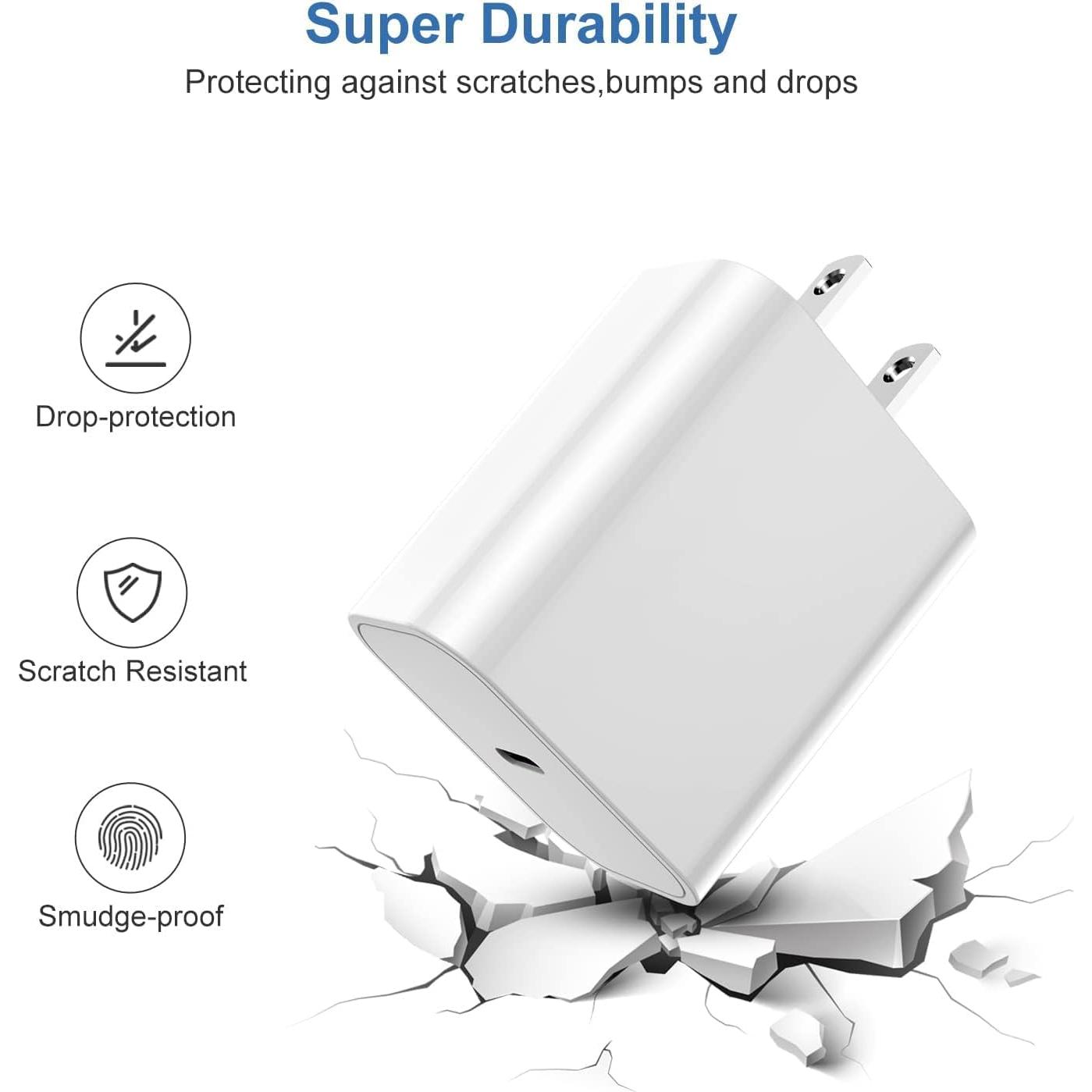 Cargador Rápido USB C 20W con Cable Lightning 10 pies para iPhone