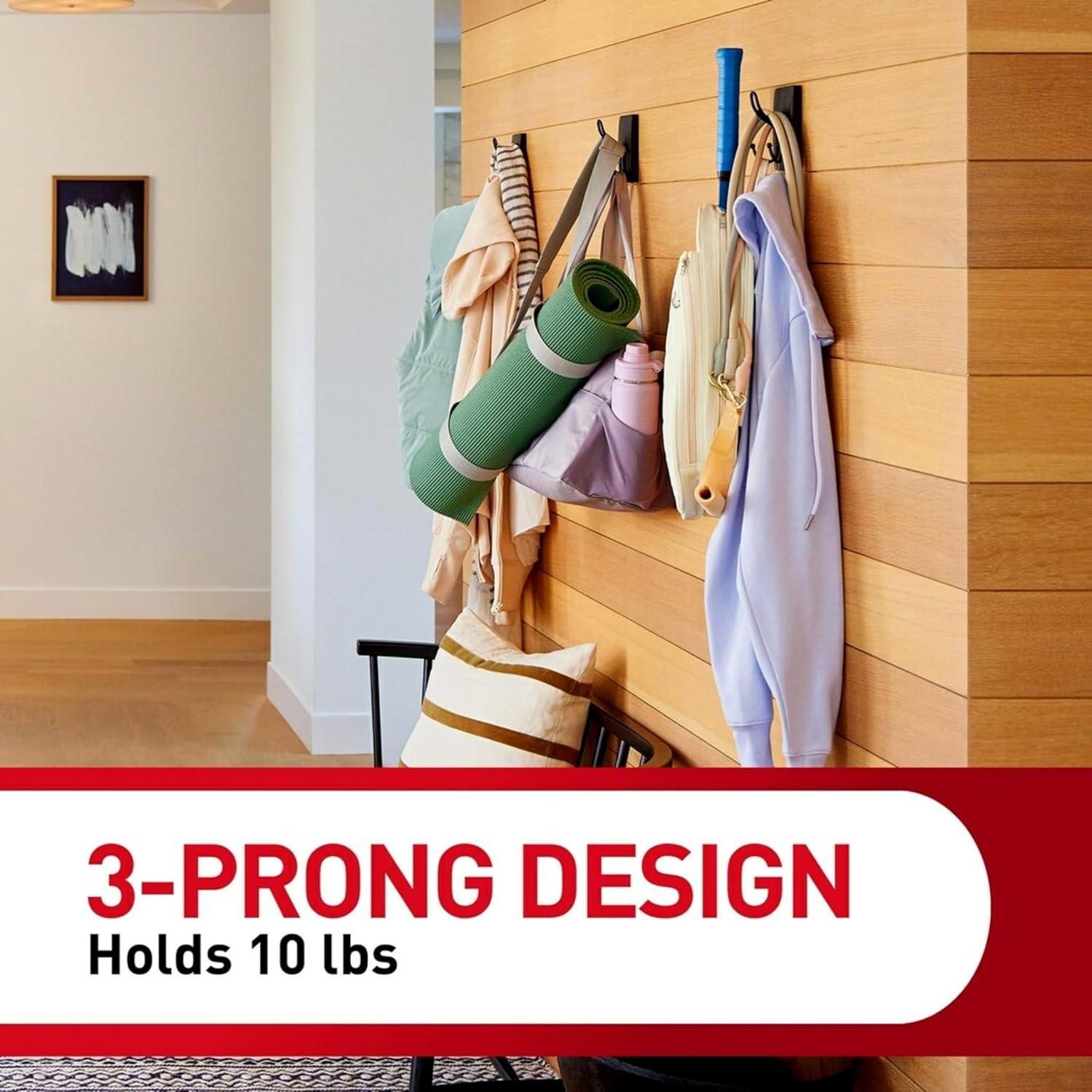 Gancho Triple Negro Mate Command 17038MB-ES, 4.54 kg