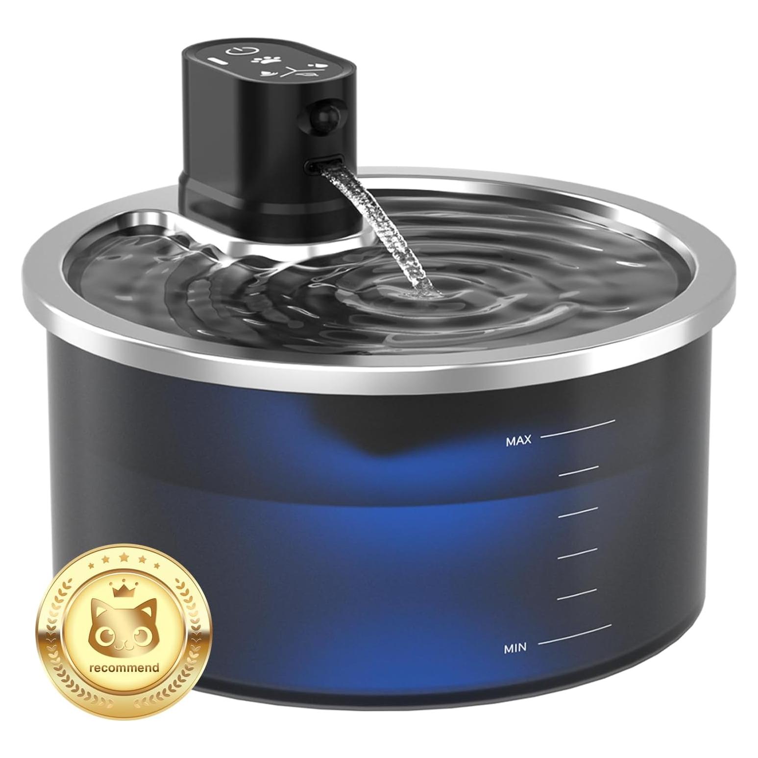 Fuente de Agua Inalámbrica Acero Inoxidable Jzla Pro 3.2L