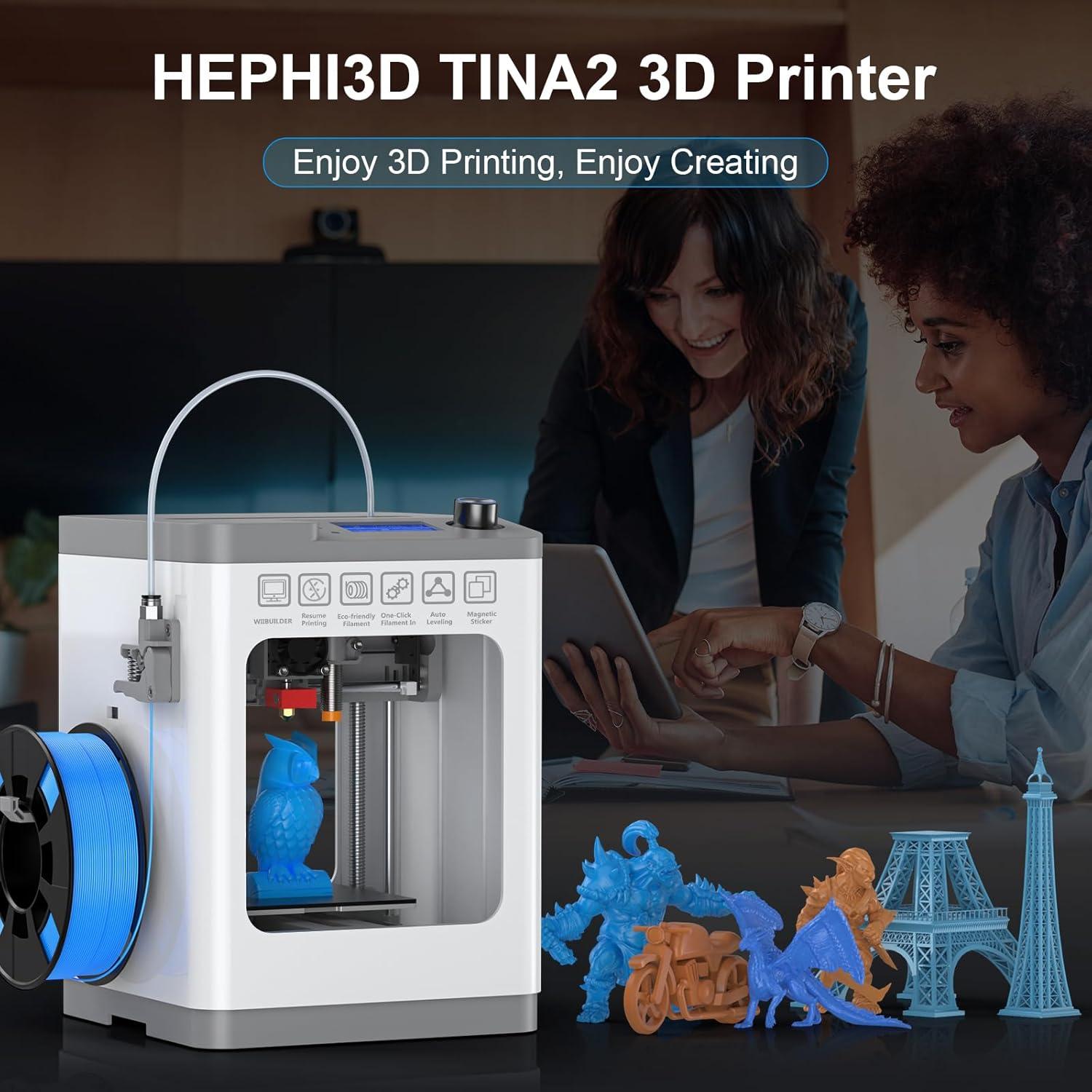 Impresora 3D HEPHI3D TINA2 Mini con Nivelación Automática