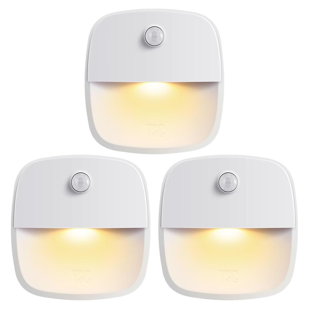 Luz de Sensor de Movimiento AMIR LED 3 Piezas Blanco Cálido