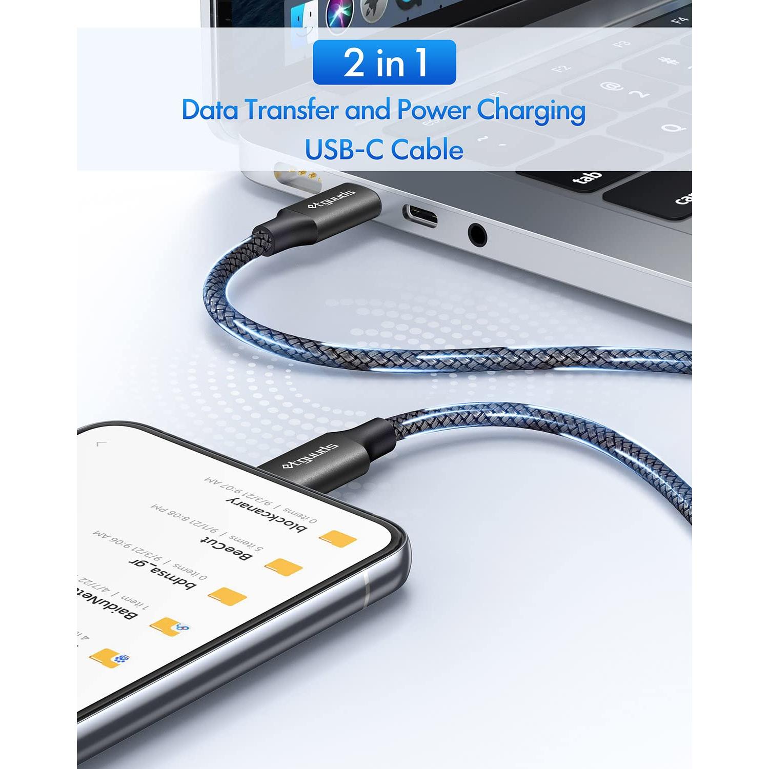 Cable USB C a USB C 3m Etguuds 60W Carga Rápida 2-Pack