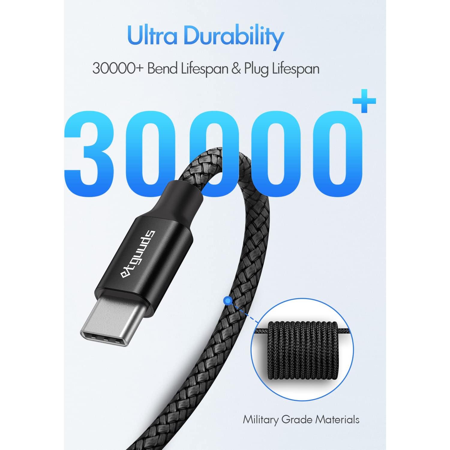 Cable USB C a USB C 3m Etguuds 60W Carga Rápida 2-Pack