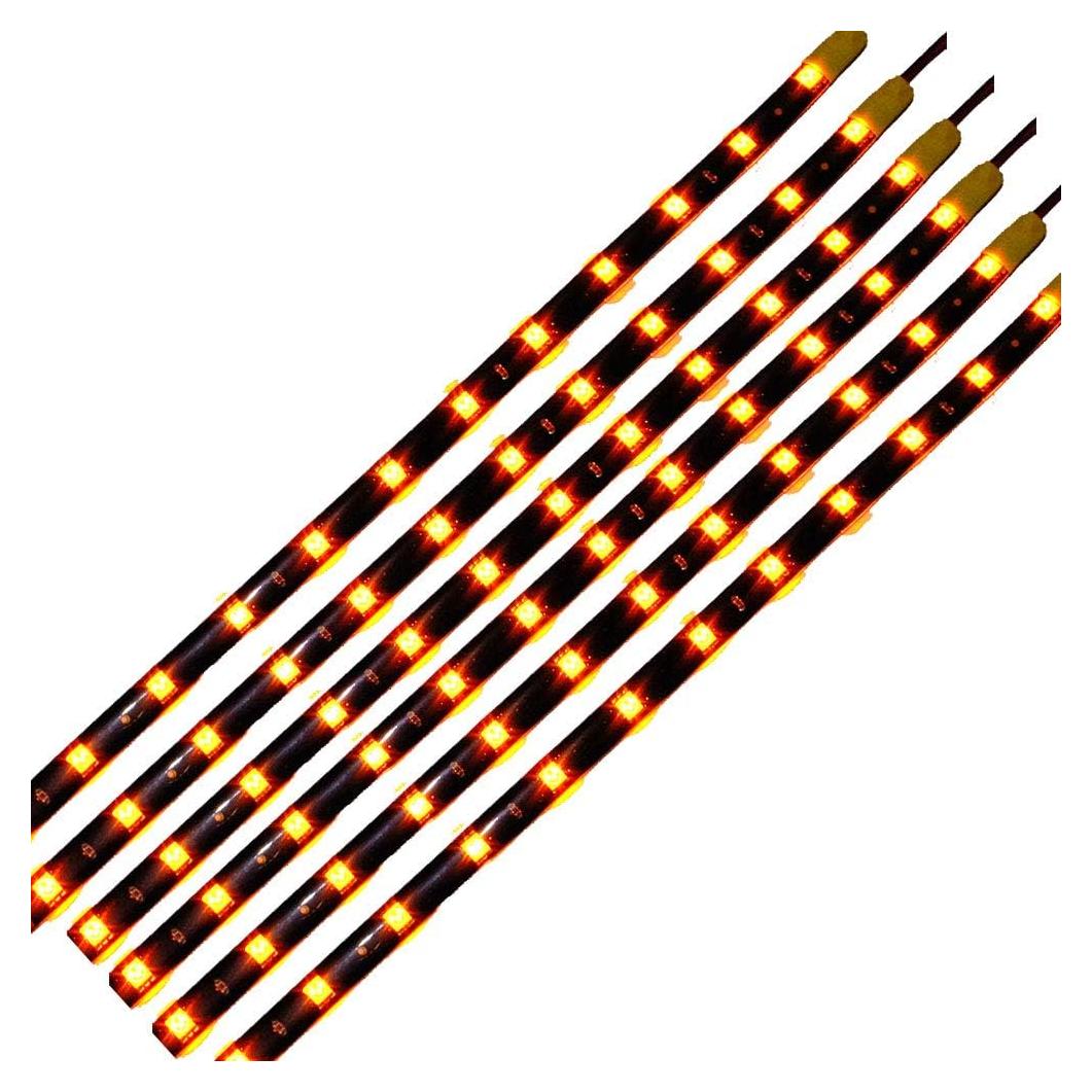 Tira de Luz LED SMD 12V HYADA Ámbar 30cm Impermeable - Paquete de 6