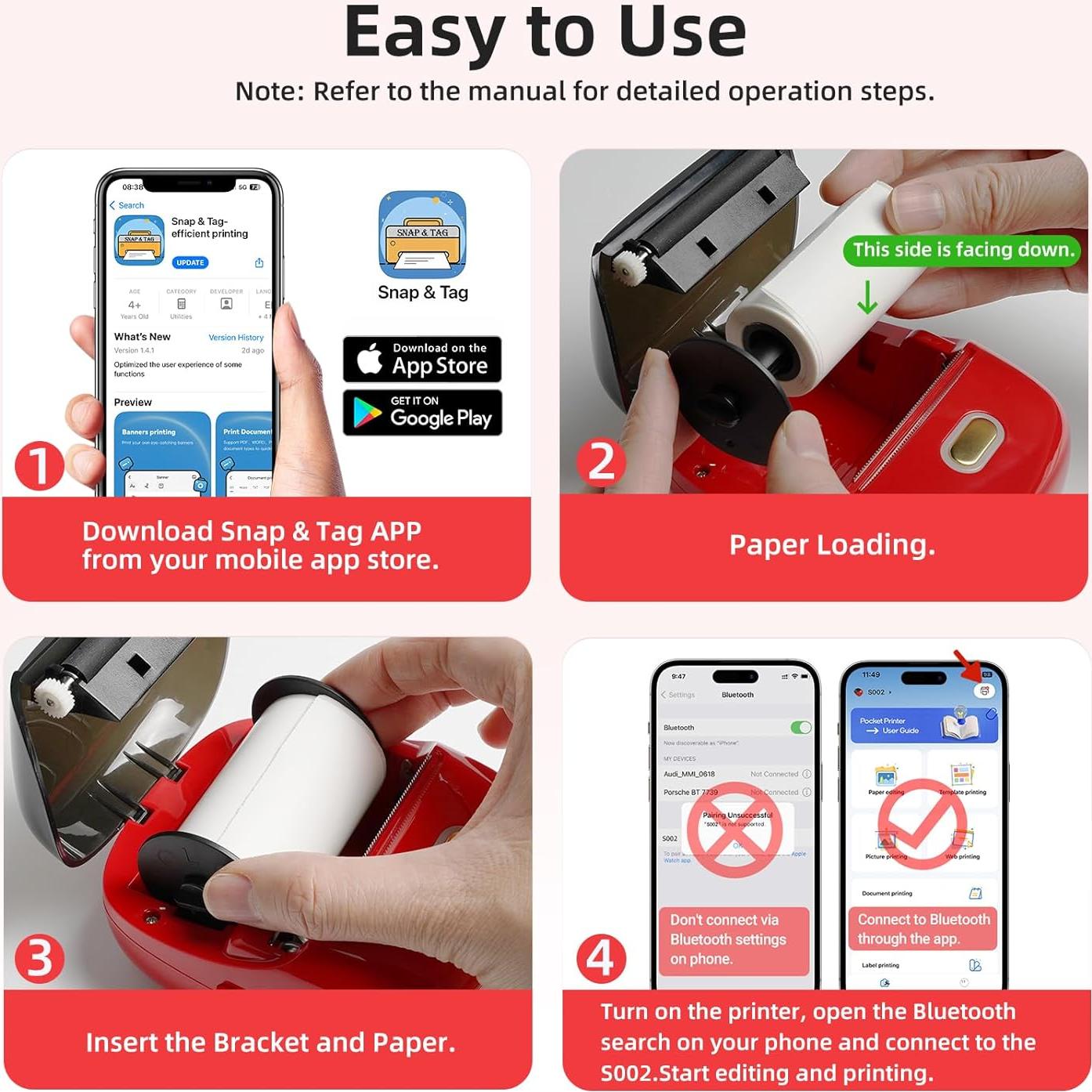 Impresora de Etiquetas ORGSTA S002 Bluetooth Térmica Portátil