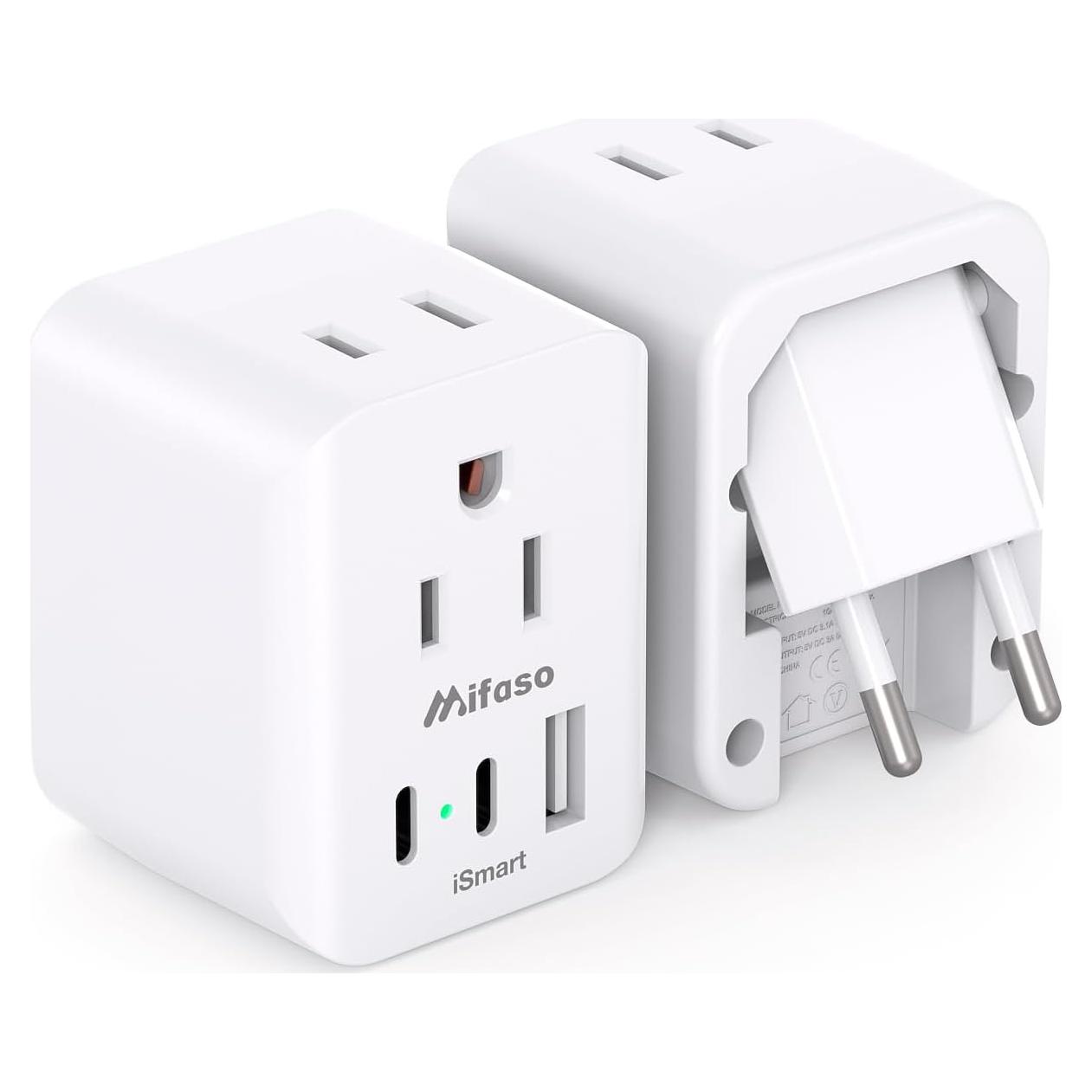 Adaptador de Enchufe de Viaje MIFASOPOWER Tipo C 5 en 1