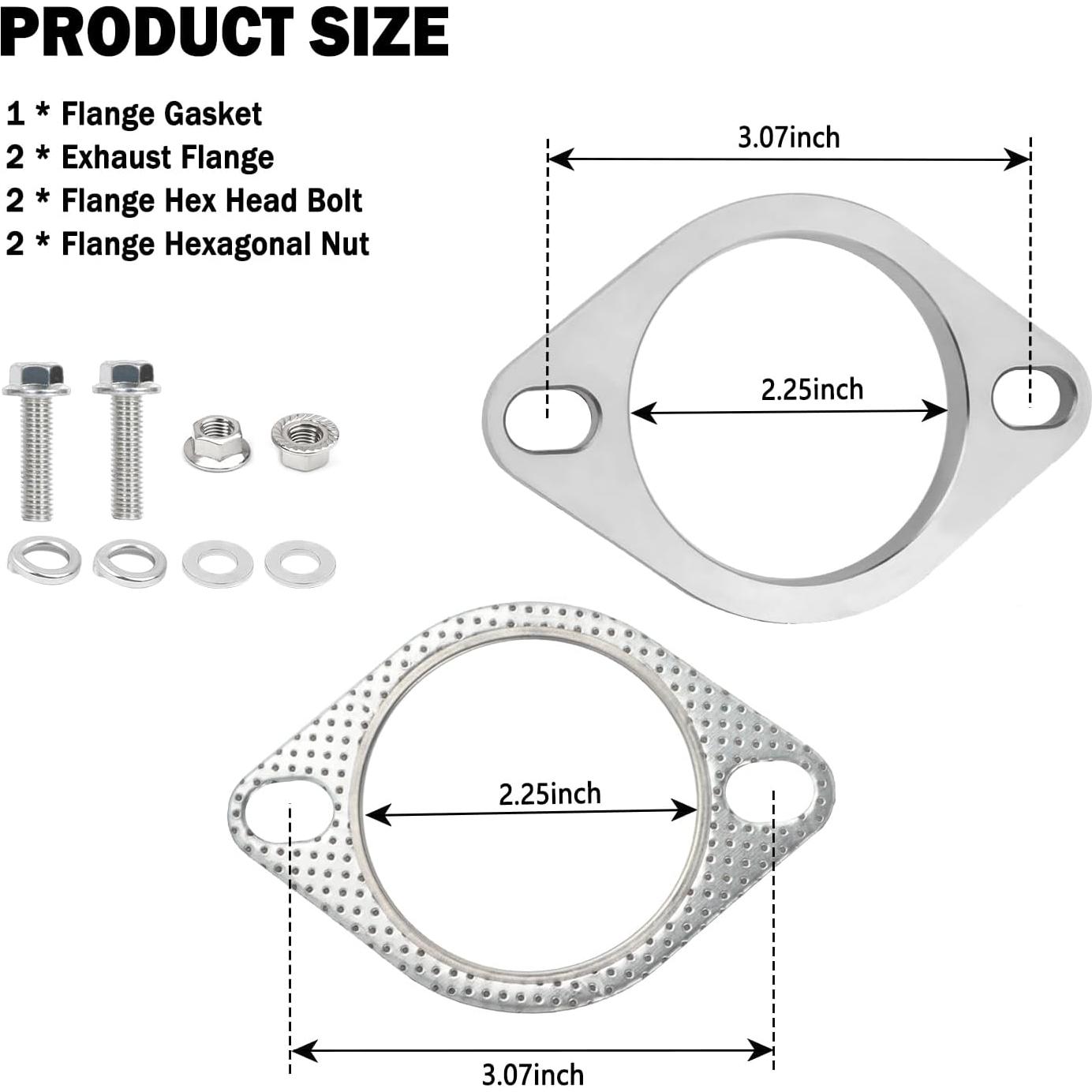 Kit de Reparación de Brida de Escape Aokdom 2.25" Acero Inoxidable