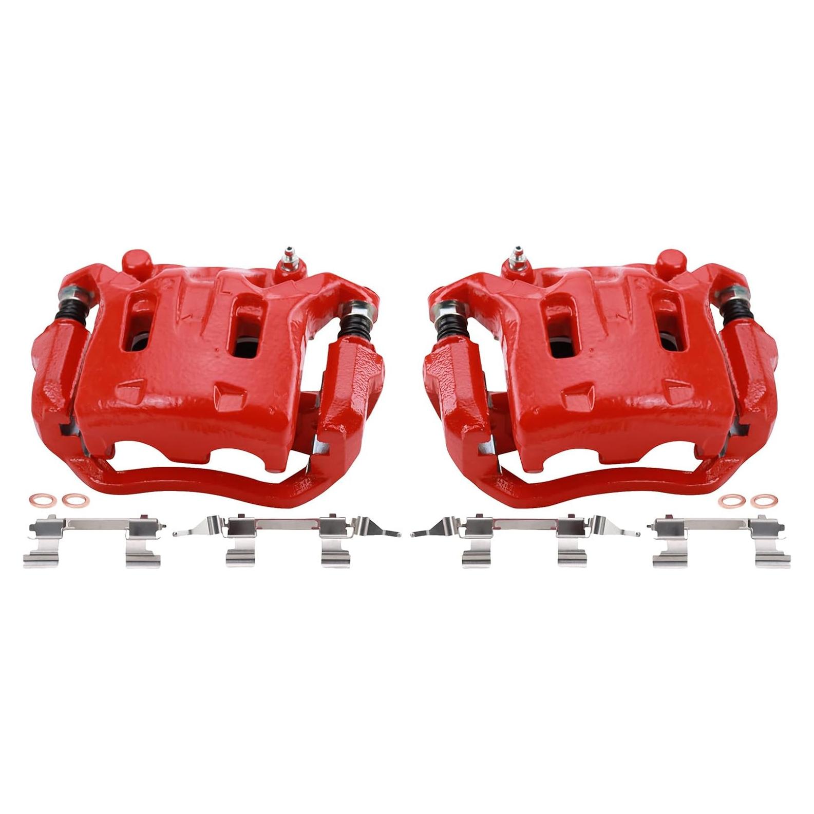 Juego de Calipers de Freno TRQ Rojo 2 Piezas Compatible Nissan/Infiniti