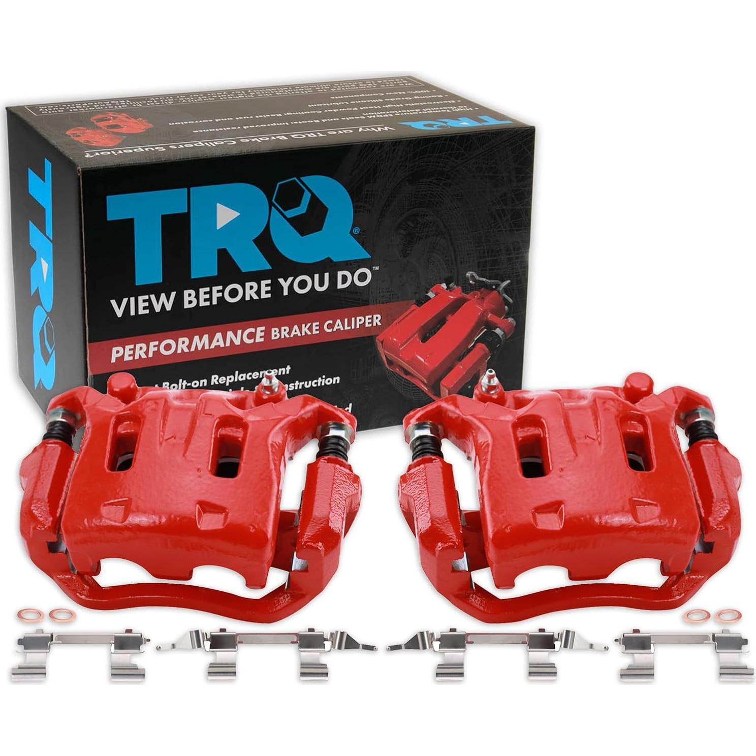 Juego de Calipers de Freno TRQ Rojo 2 Piezas Compatible Nissan/Infiniti