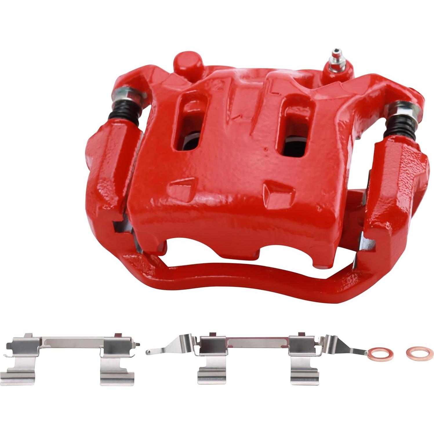 Juego de Calipers de Freno TRQ Rojo 2 Piezas Compatible Nissan/Infiniti