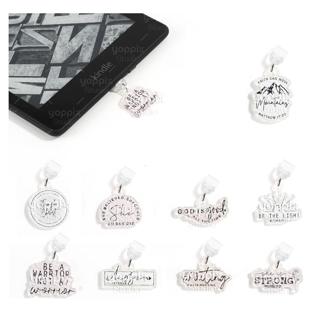 9 Accesorios para E-Reader YOPPIX, Tapones de Polvo Tipo C Cristiano