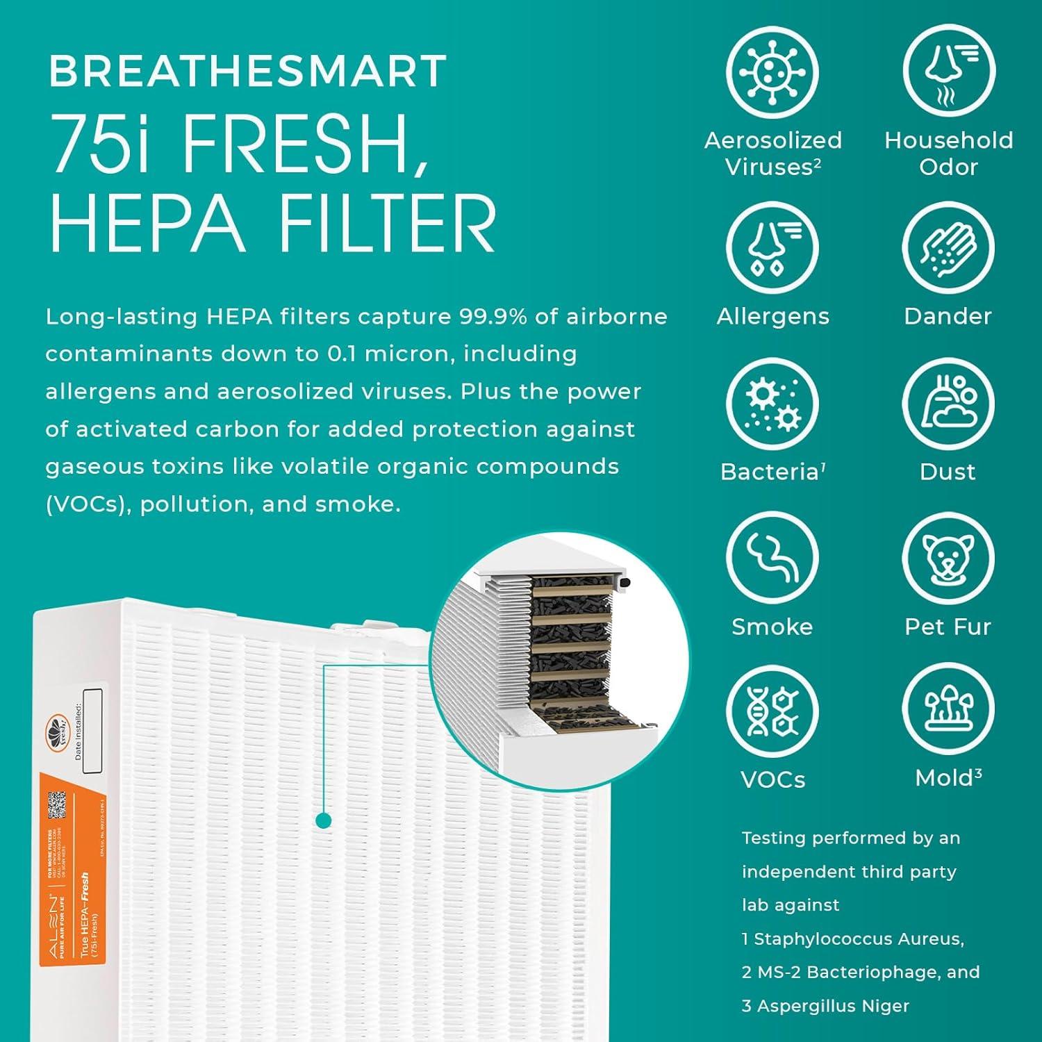 Purificador de Aire Alen BreatheSmart 75i HEPA para 260 m² - Espresso