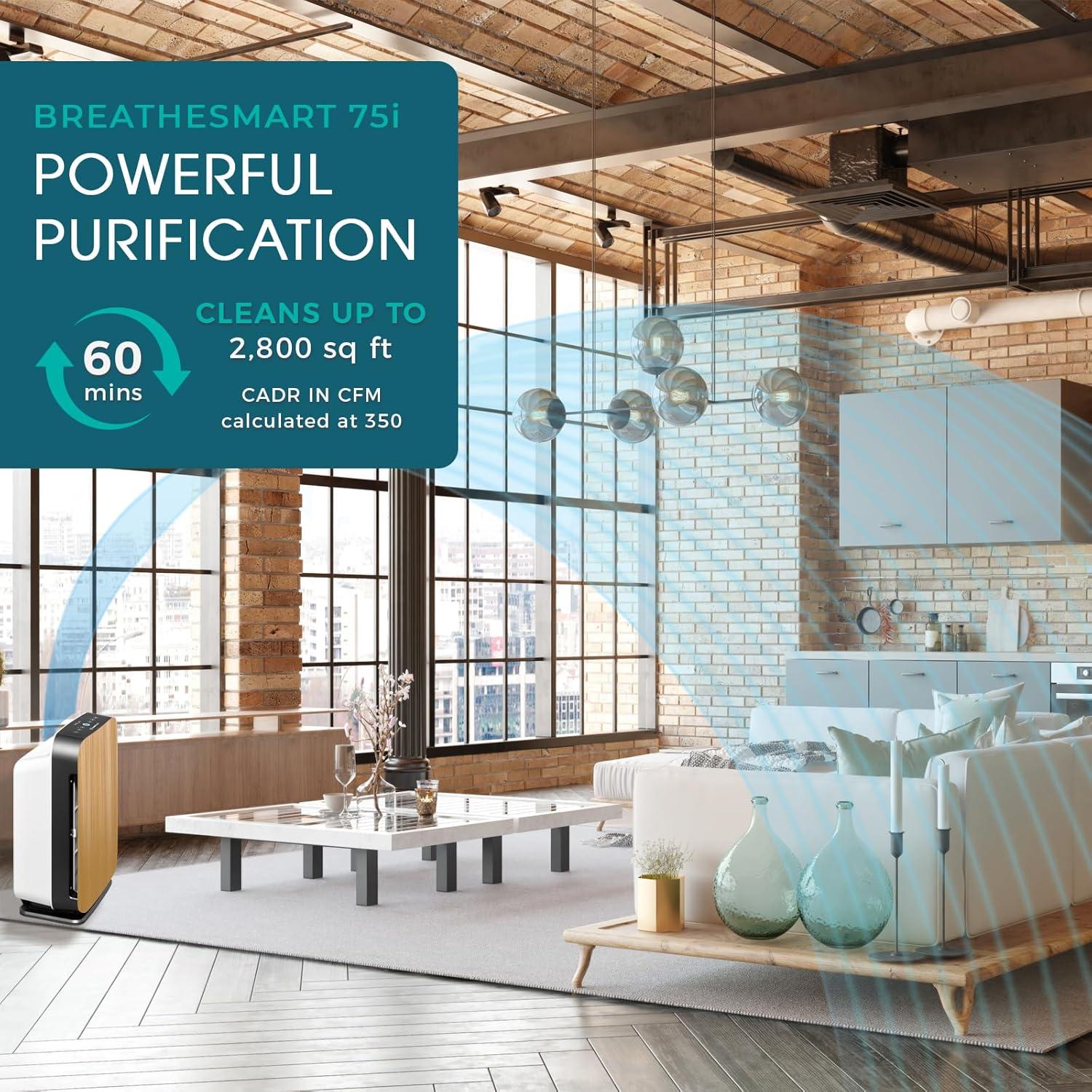 Purificador de Aire Alen BreatheSmart 75i HEPA para 260 m² - Espresso