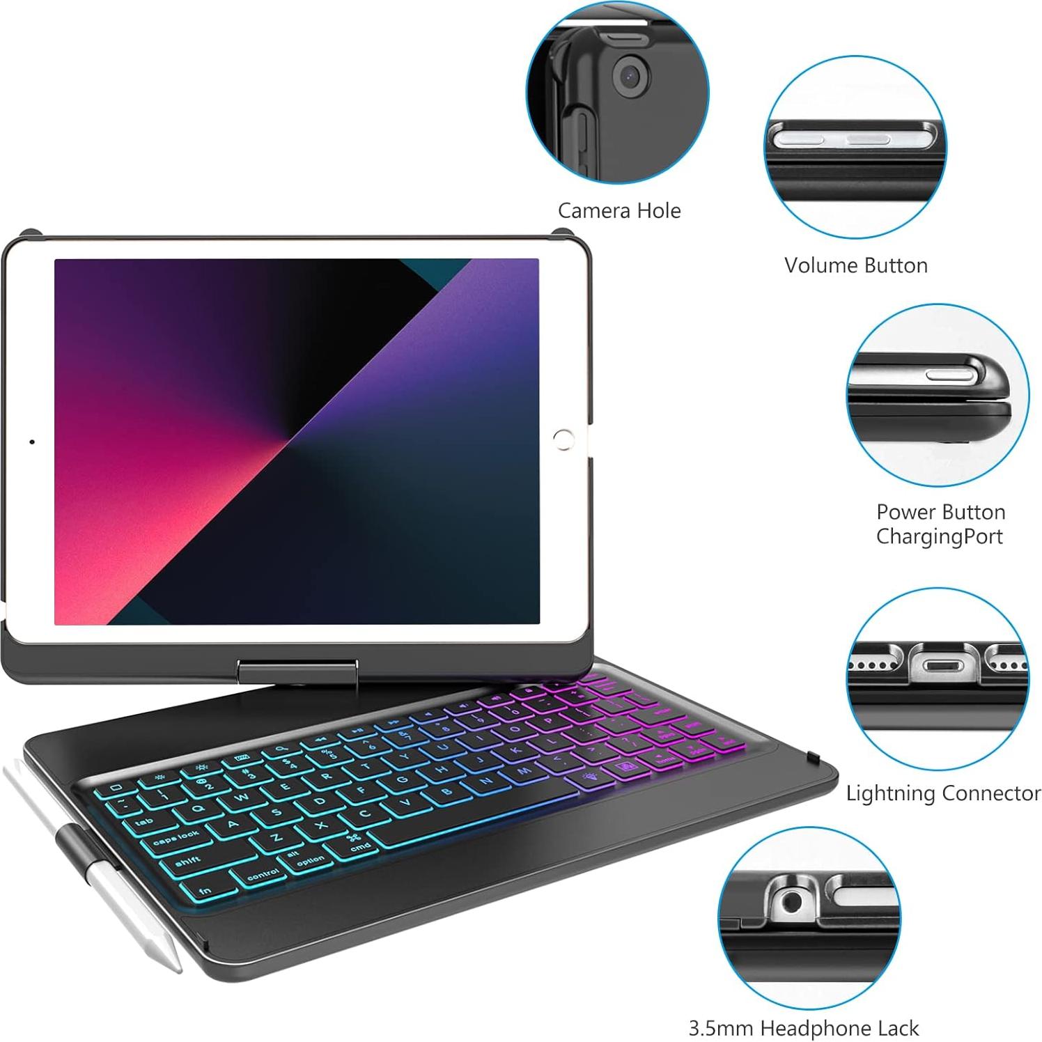 Funda de Teclado Bluetooth MMK para iPad 10.2" 9/8/7 Gen