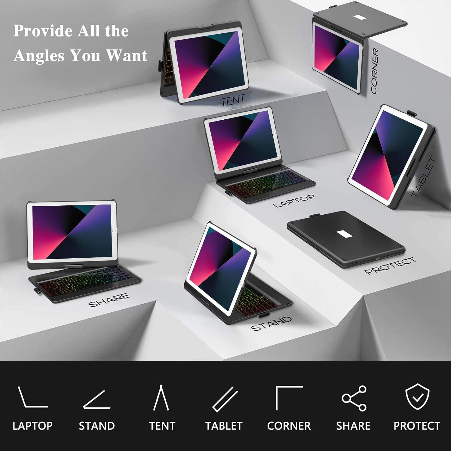 Funda de Teclado Bluetooth MMK para iPad 10.2" 9/8/7 Gen