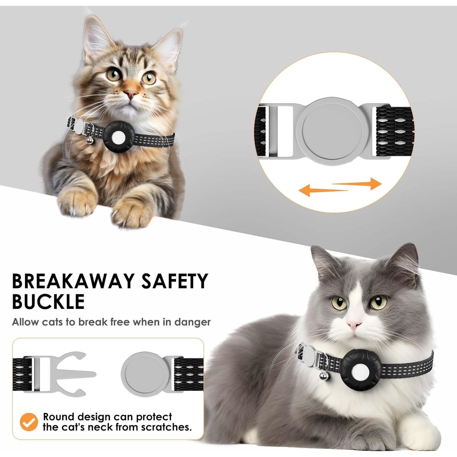 Rastreador GPS para Gatos ZFSJTAG, Collar Negro, Sin Cuota Mensual