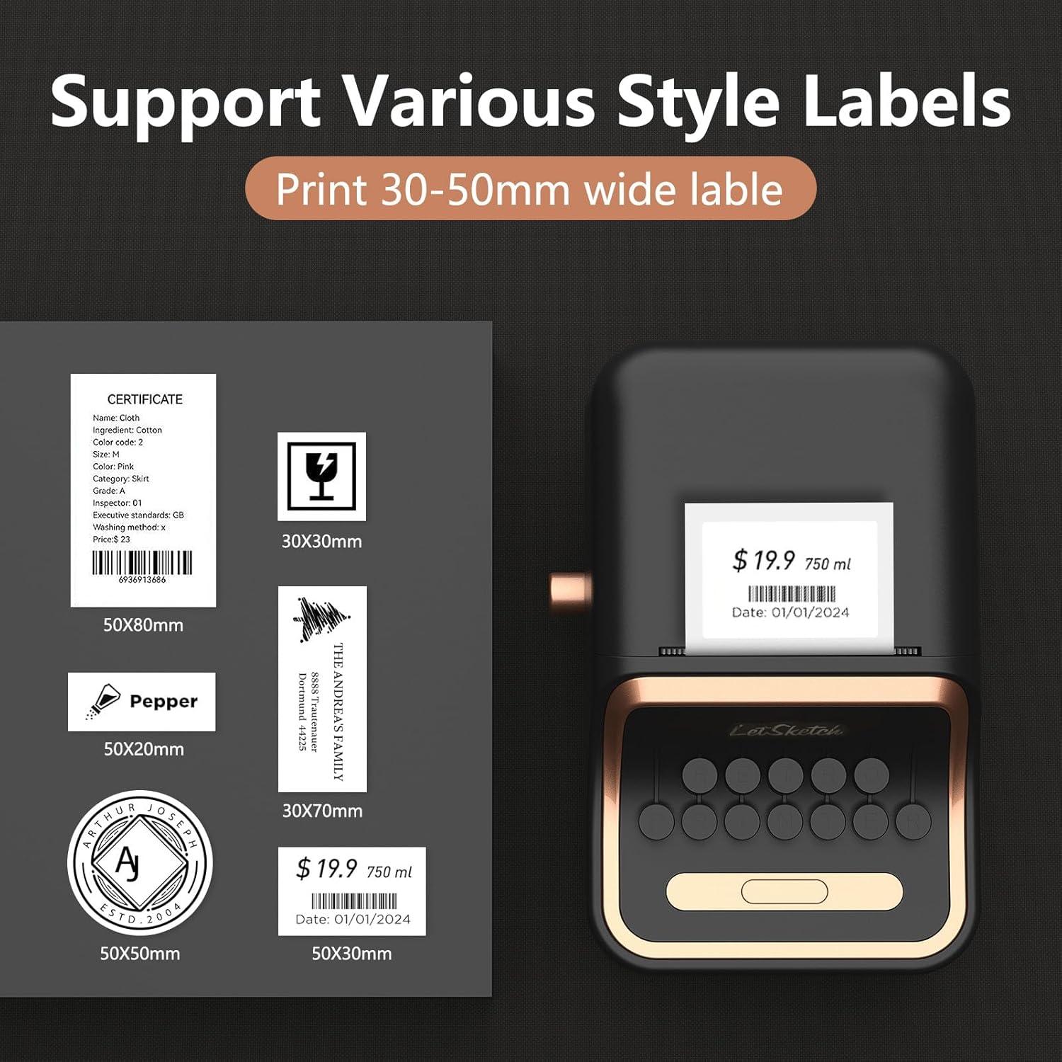 Impresora de Etiquetas Térmica Portátil Prievou WP - 50x30mm