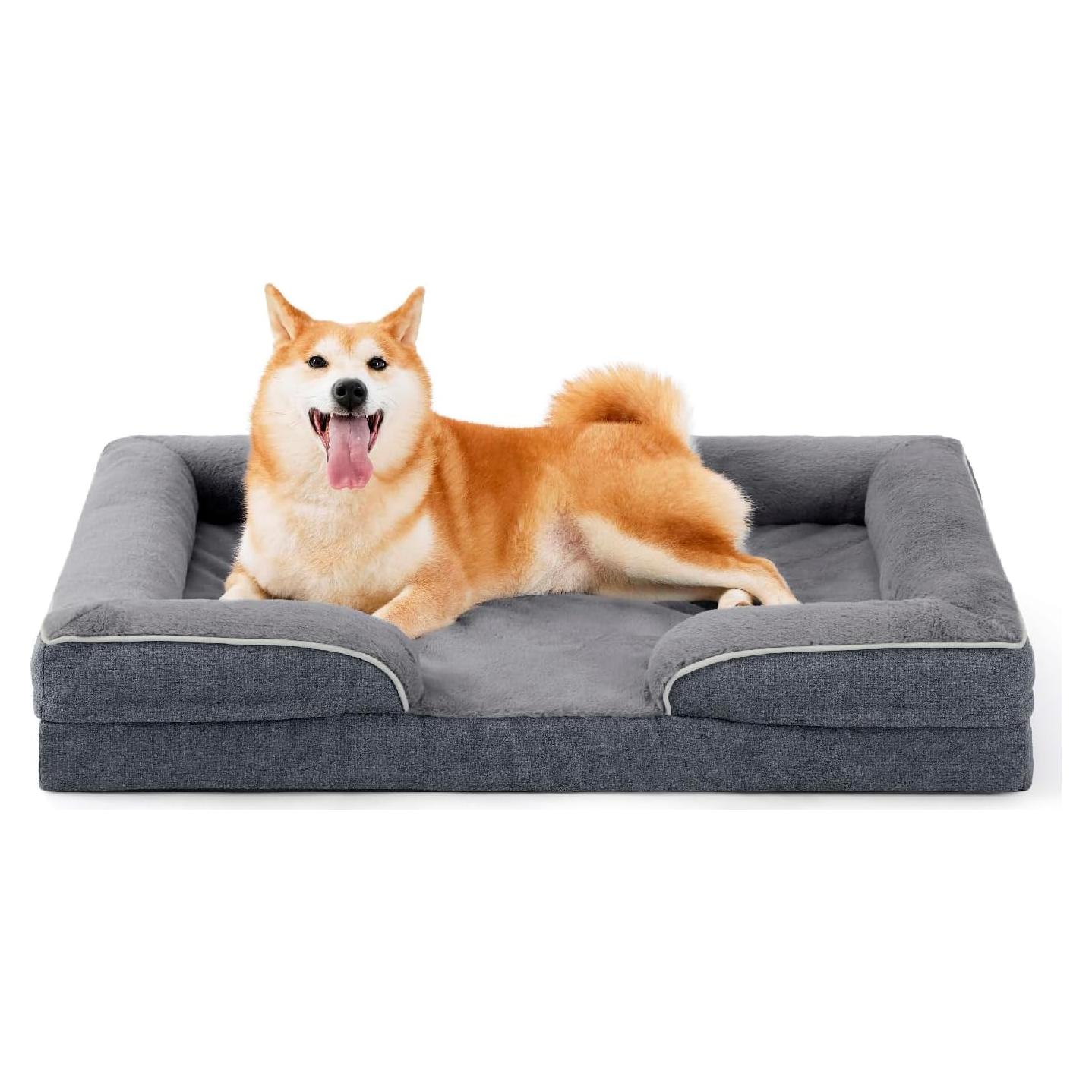 Cama ortopédica para perros grandes MADE 4 PETS, gris