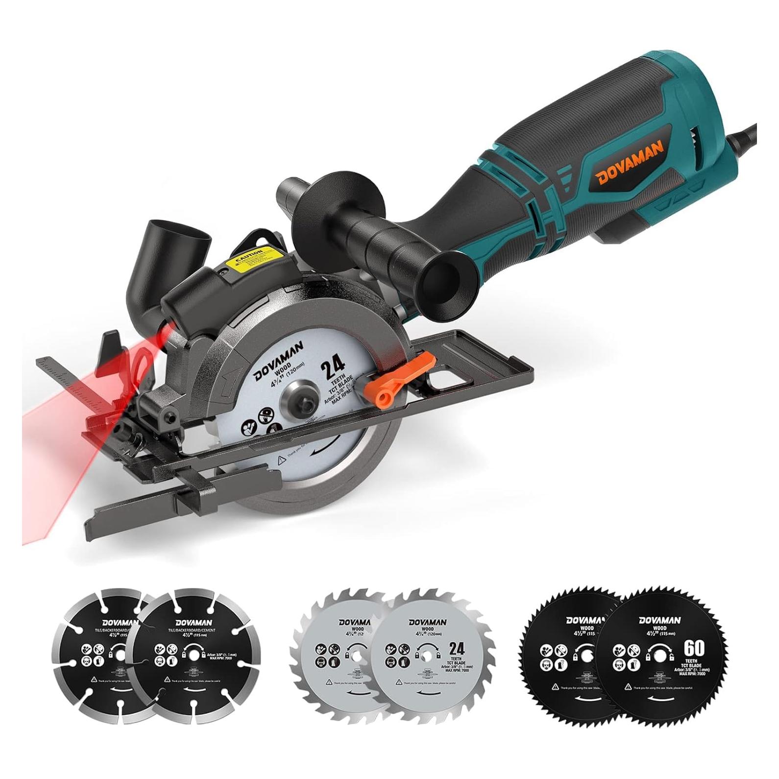 Sierra Circular DOVAMAN MCS01A 710W 4.5" con Láser y 6 Cuchillas
