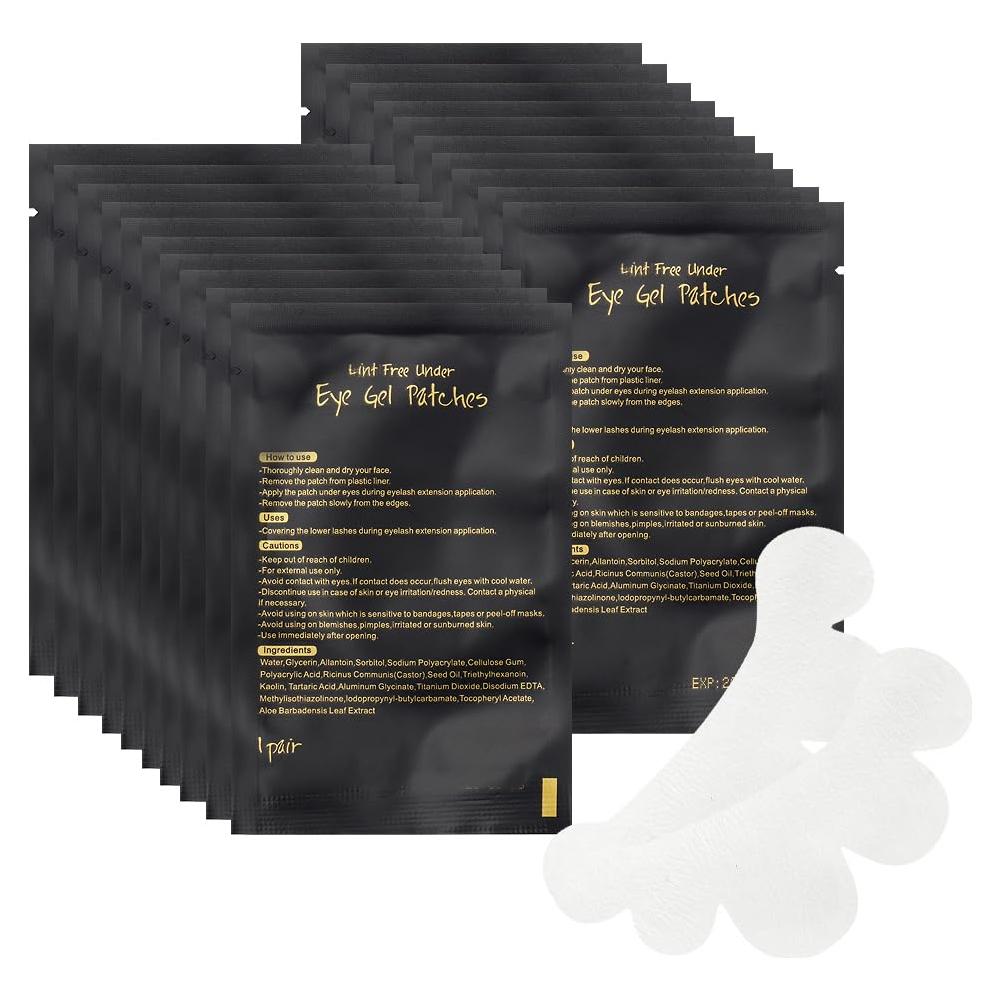 Juego de 100 pares de almohadillas de gel YS para ojos - Negro