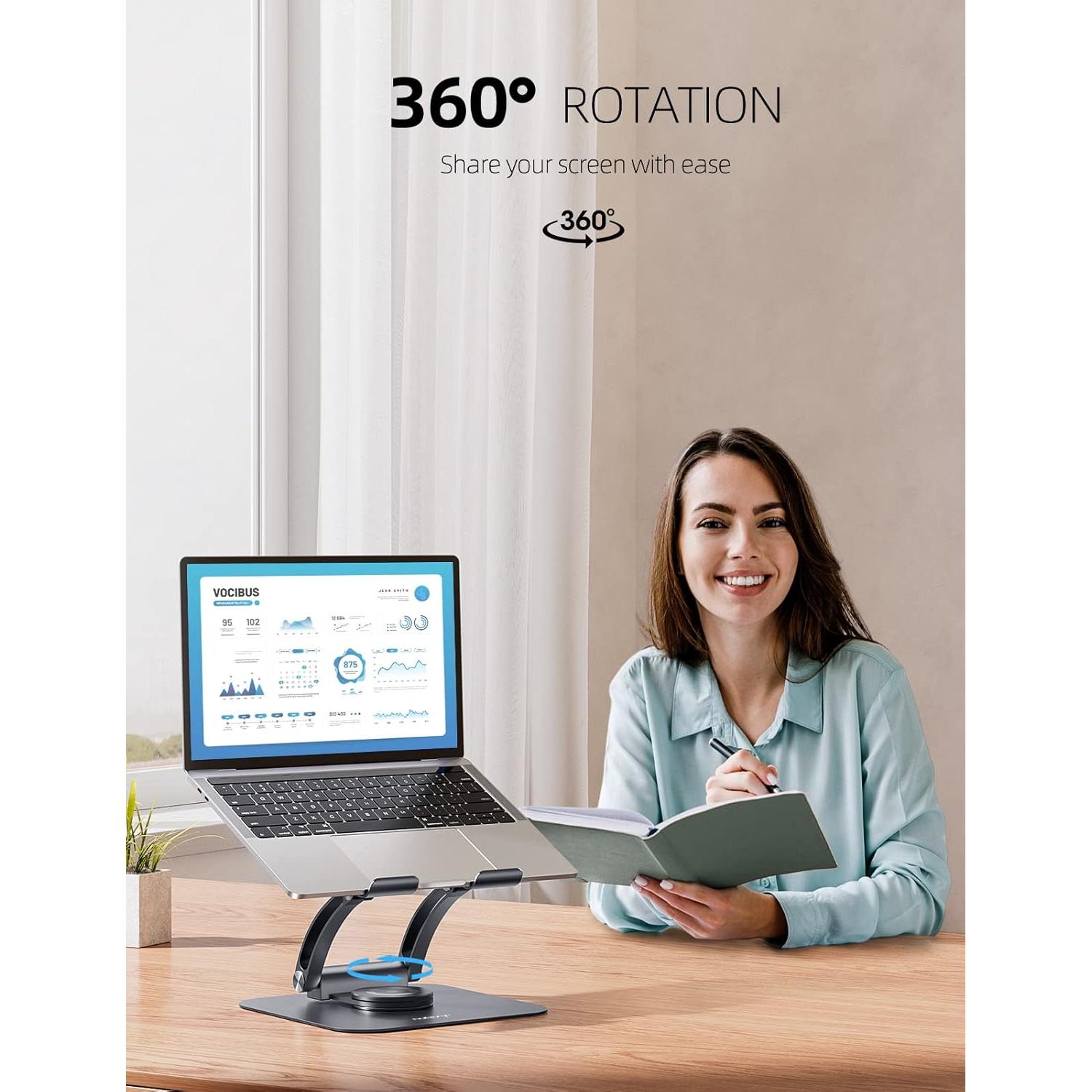 Soporte para Laptop Nulaxy C1-EXPRO 360° Rotativo Ergonómico