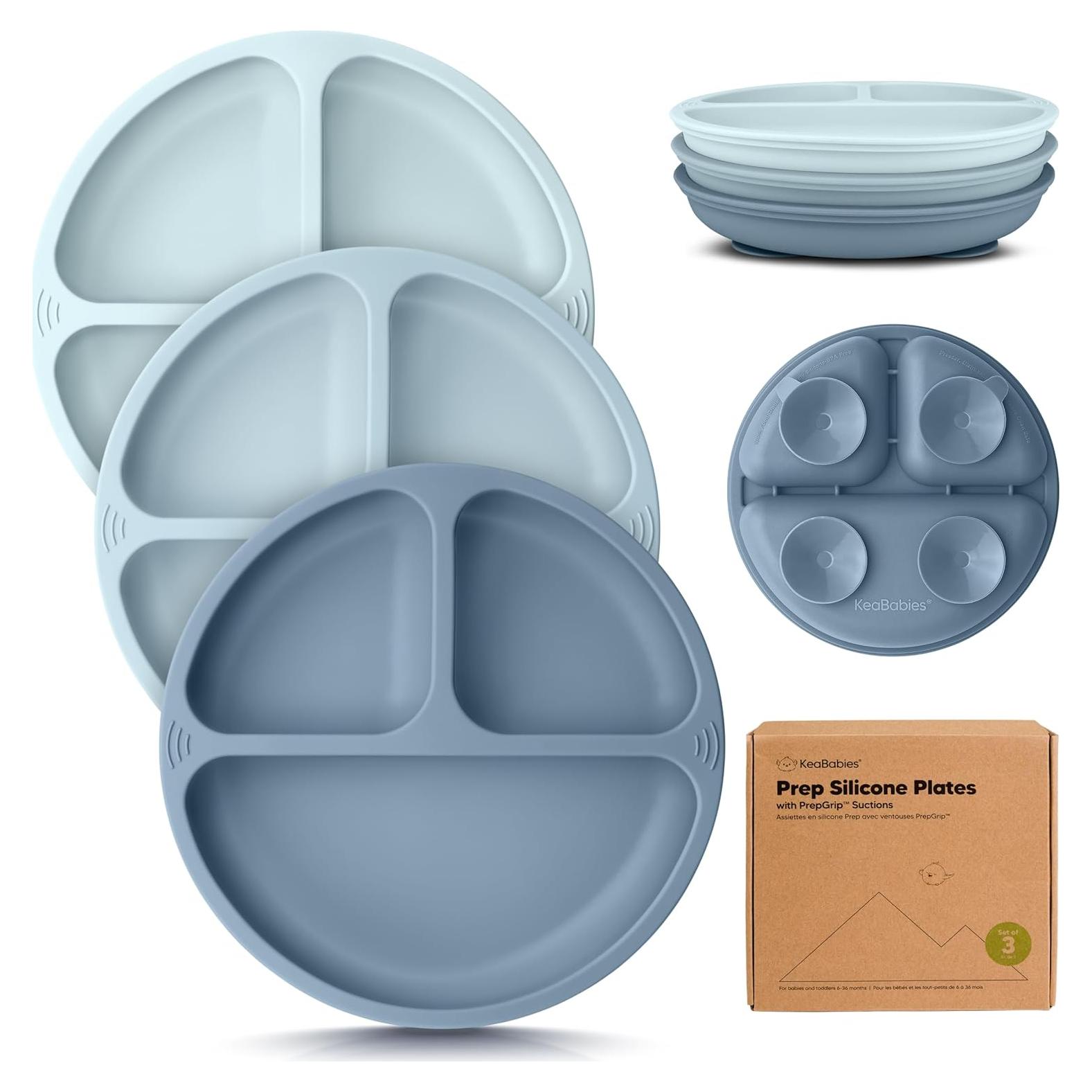 Platos de Succión de Silicona KeaBabies - 3 Unidades Alpes