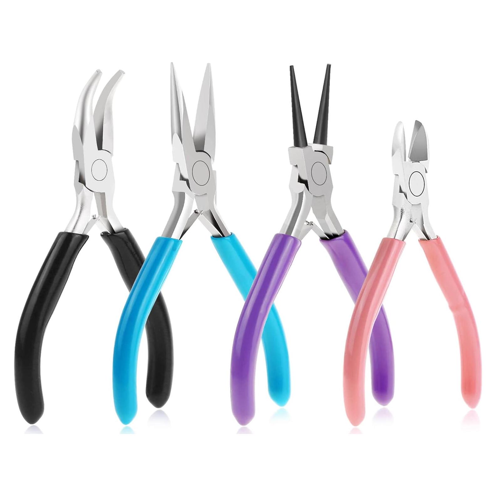 Alicates para Joyería Anezus 4 Piezas Acero Antideslizante