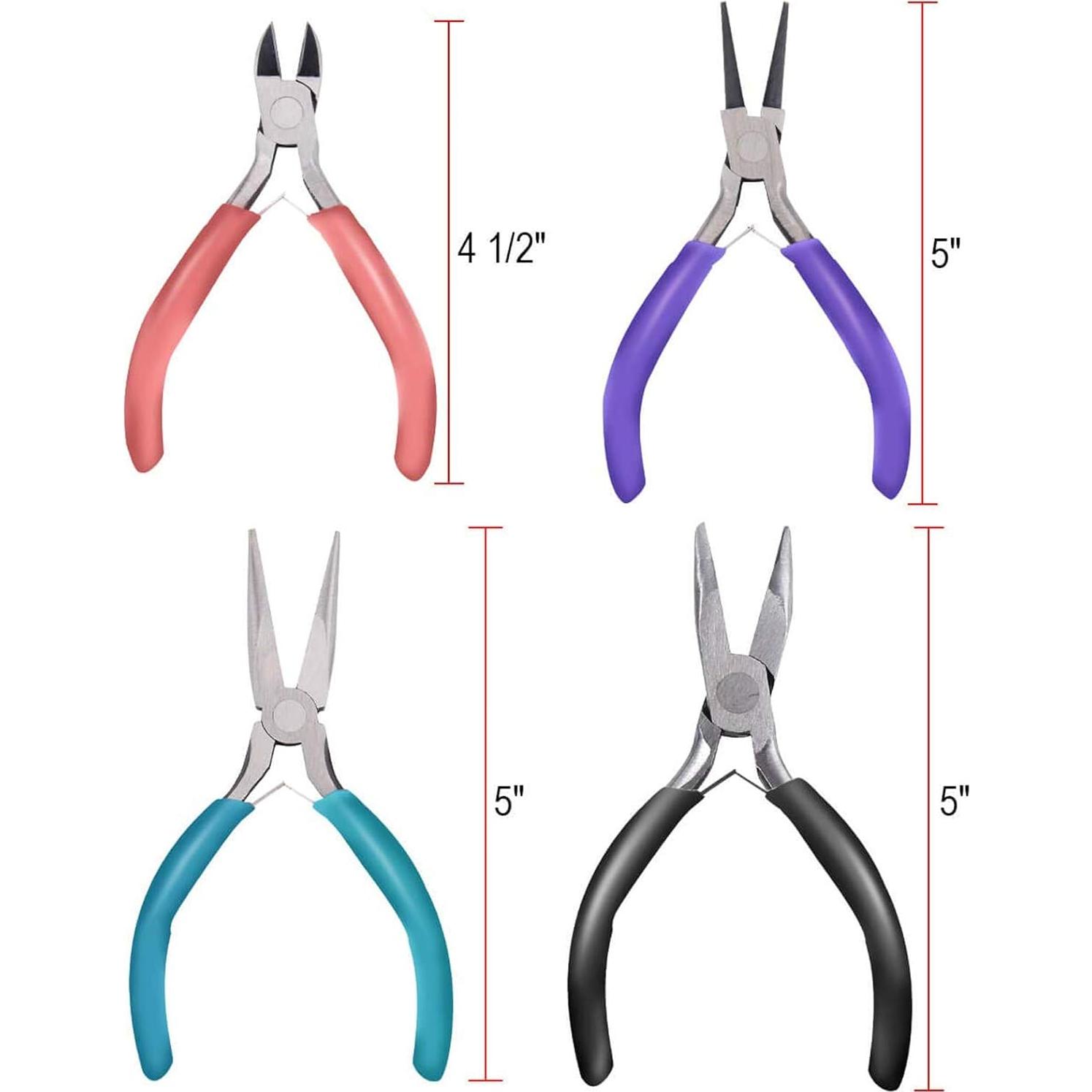 Alicates para Joyería Anezus 4 Piezas Acero Antideslizante