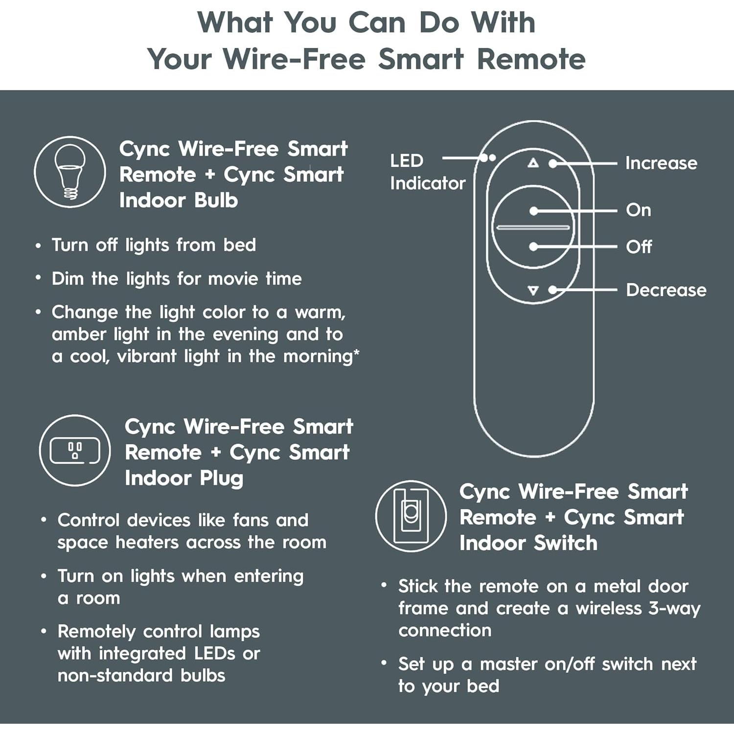 Control Remoto Inteligente GE Cync Bluetooth para Luces