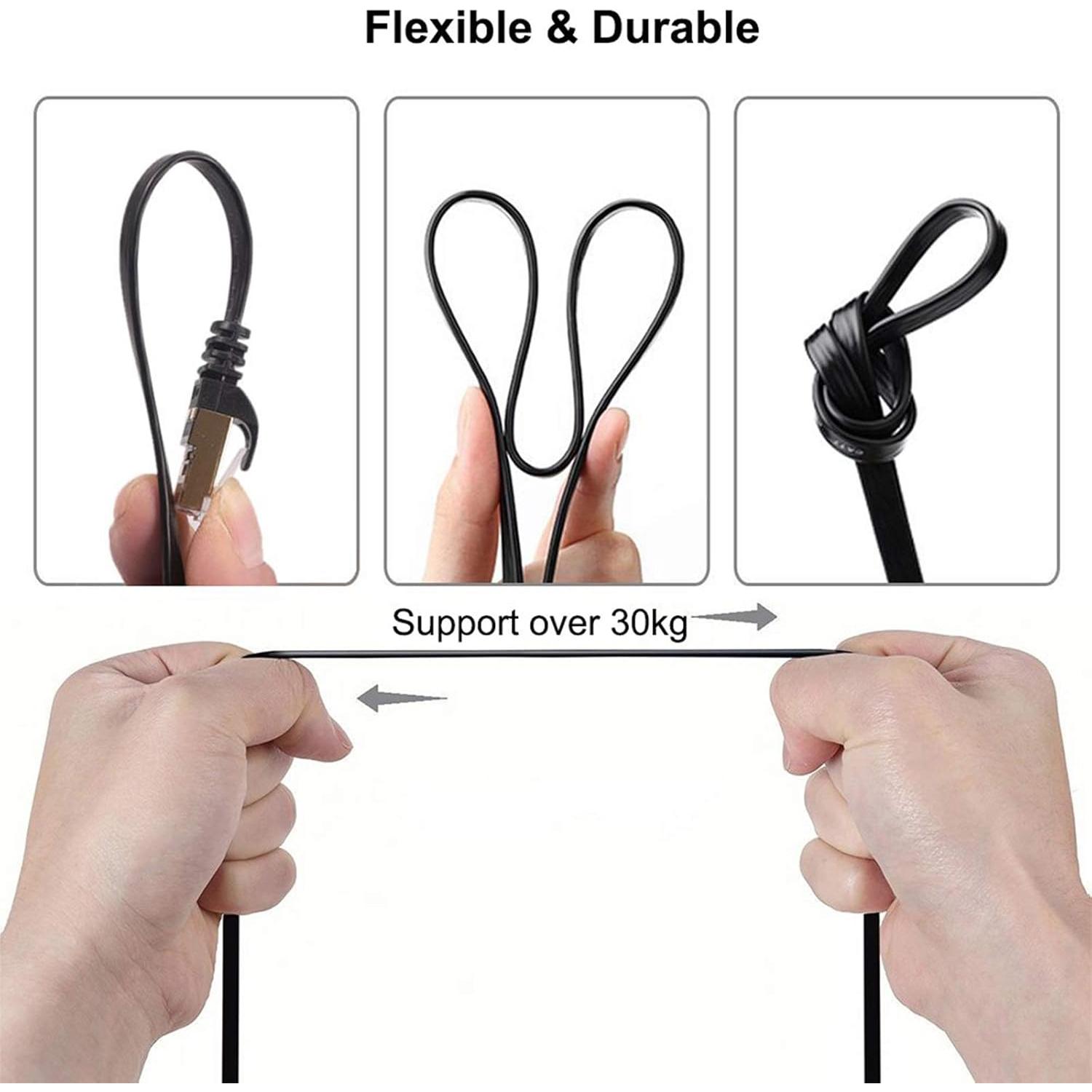 Cable Ethernet Cat 8 BUSOHE 1 Pie 2-Pack Alta Velocidad