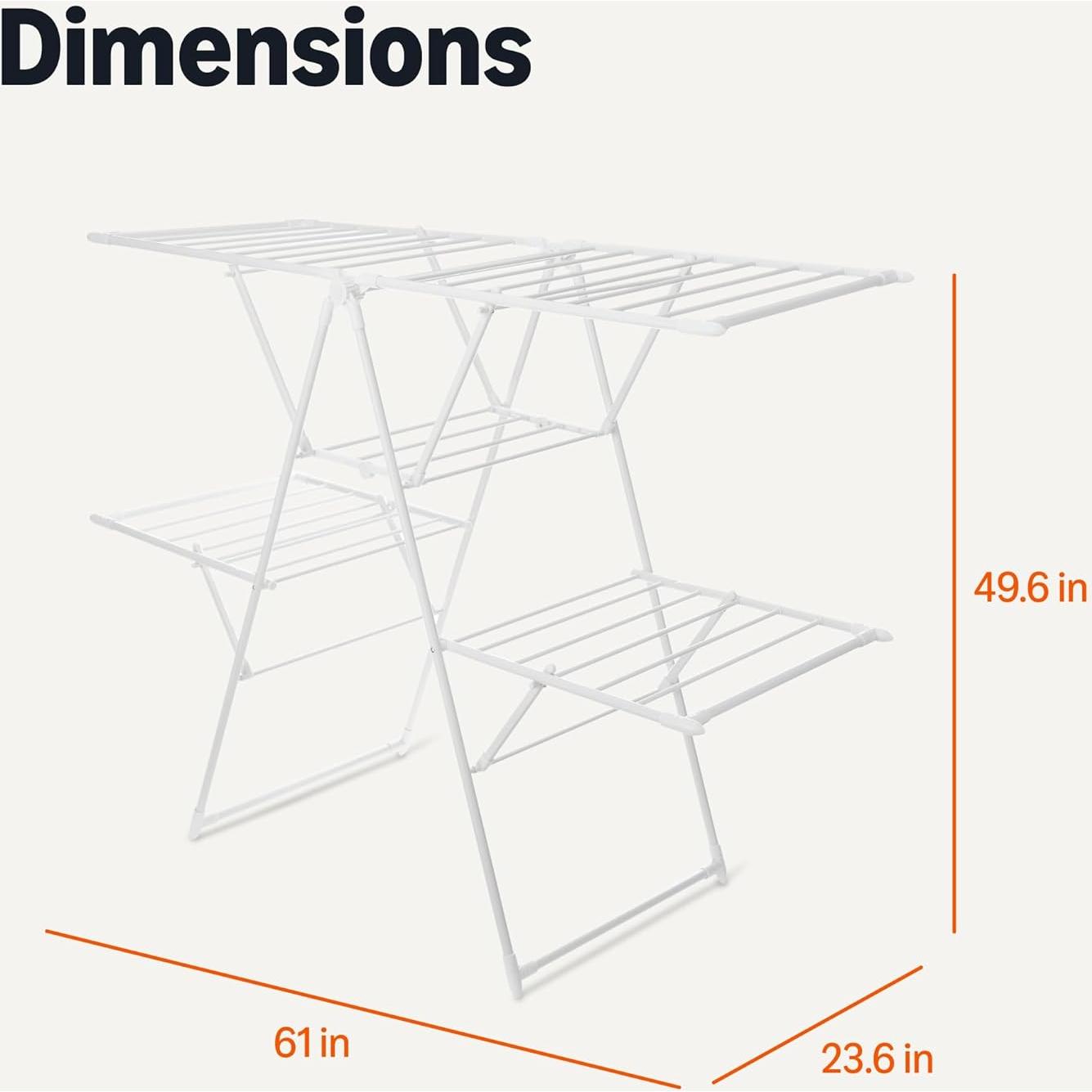 Estante de Secado de Ropa Plegable Amazon Basics 154.94x59.94 cm