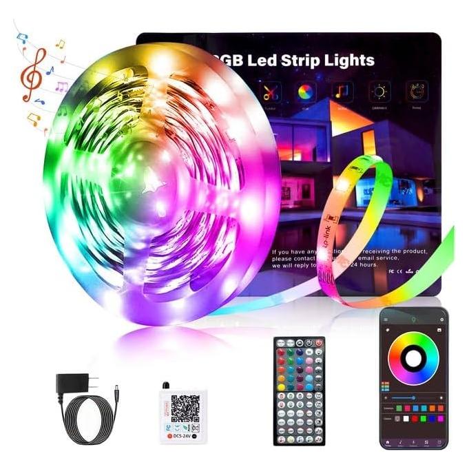 Tiras de luces LED RGB 15.24 m Ledagic 450 LEDs control remoto