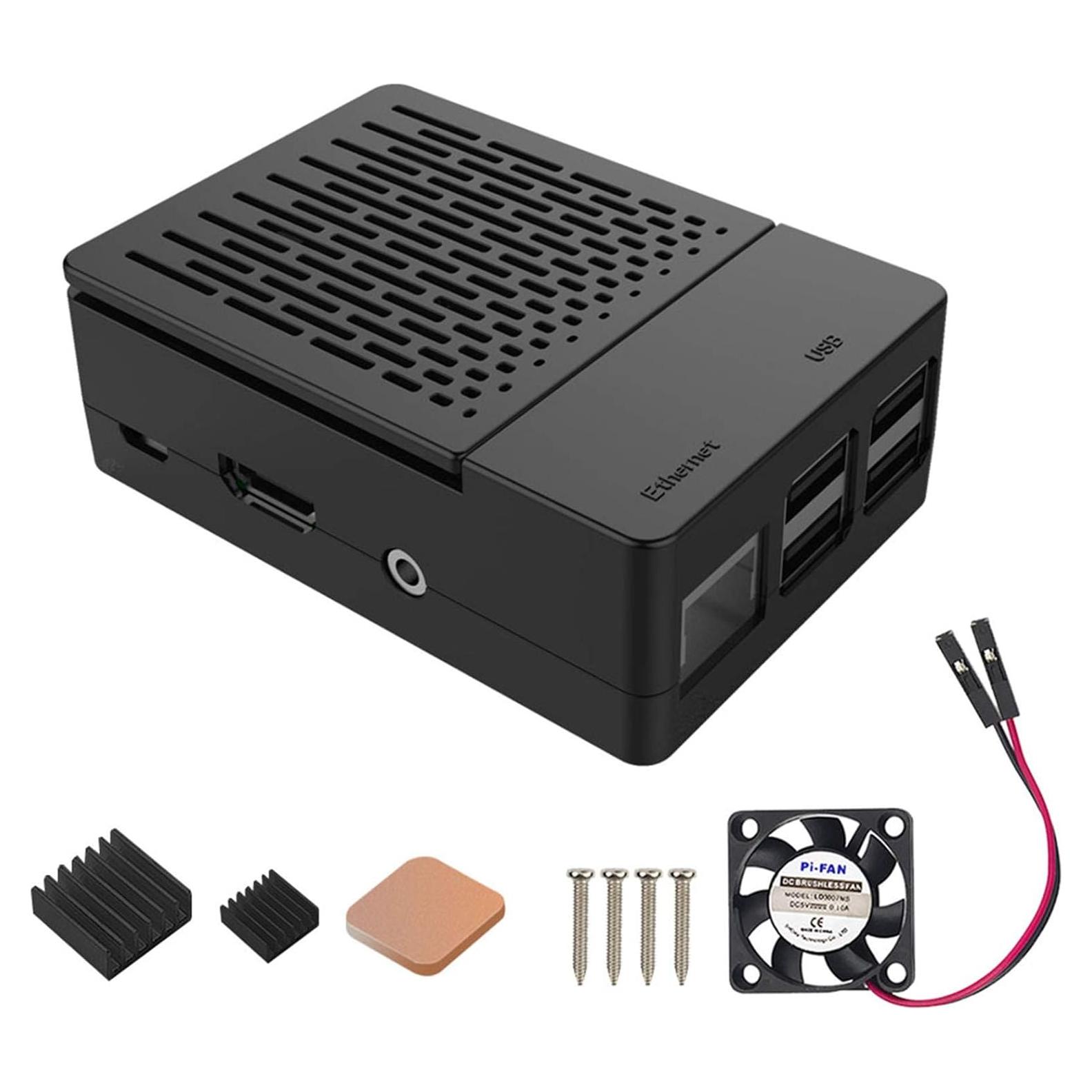 Caja Raspberry Pi 3 B+ iUniker con Ventilador y Disipadores