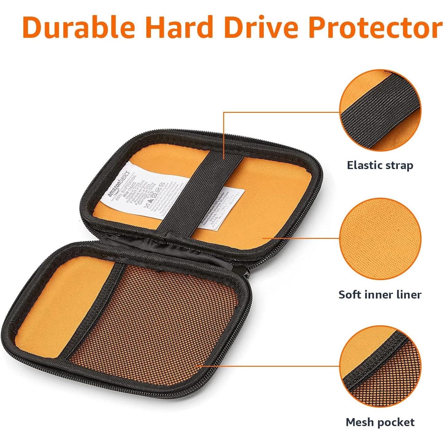 Funda de Transporte Amazon Basics para Disco Duro Externo Negra