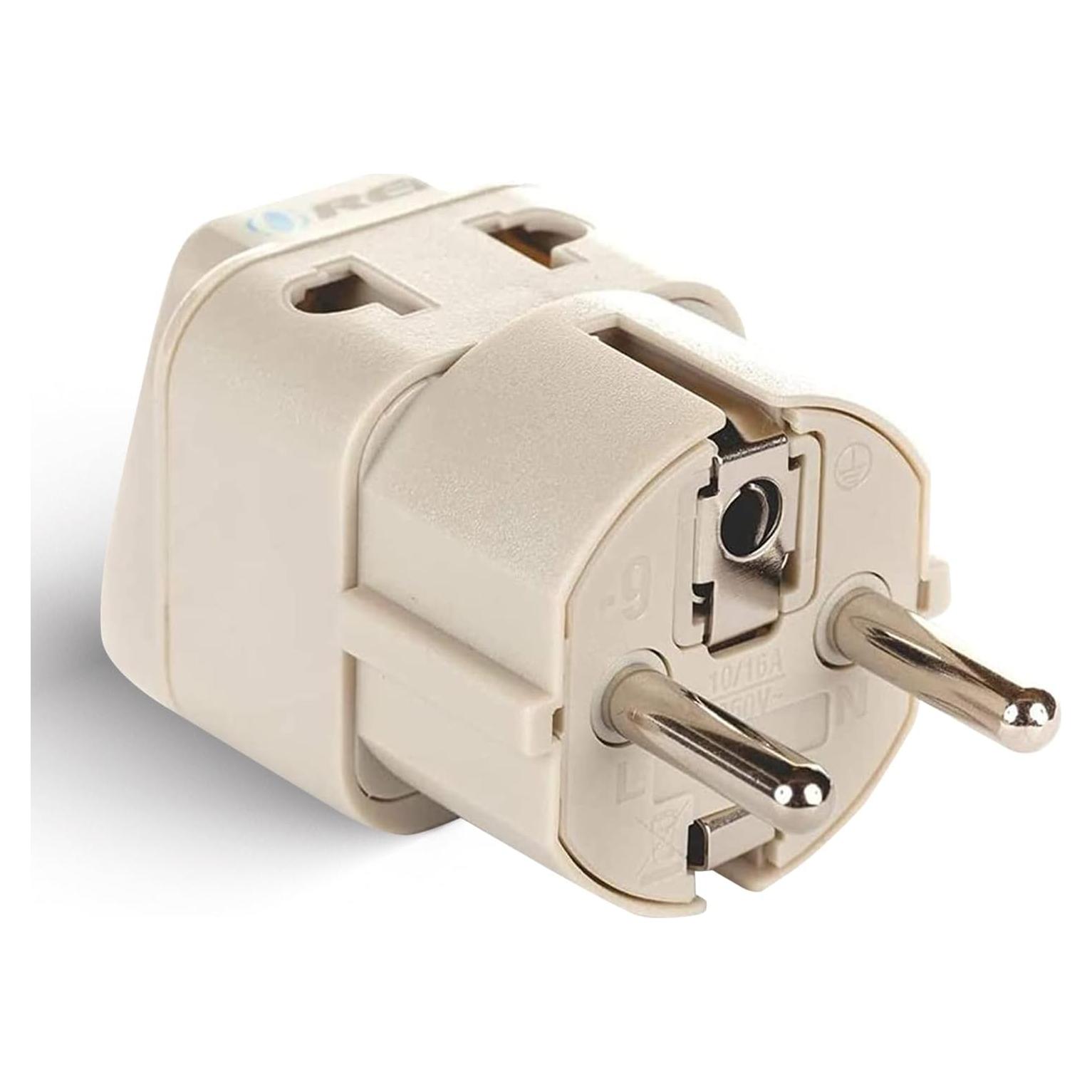 Adaptador de Enchufe Universal OREI Tipo E/F - 2 Entradas