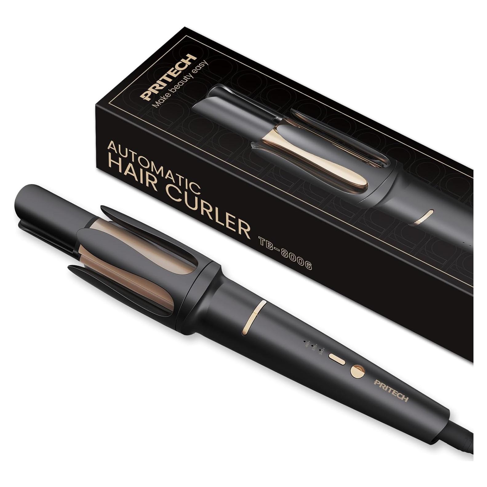 Rizador Automático de Cabello PRITECH 3 Temperaturas 1,25" Negro