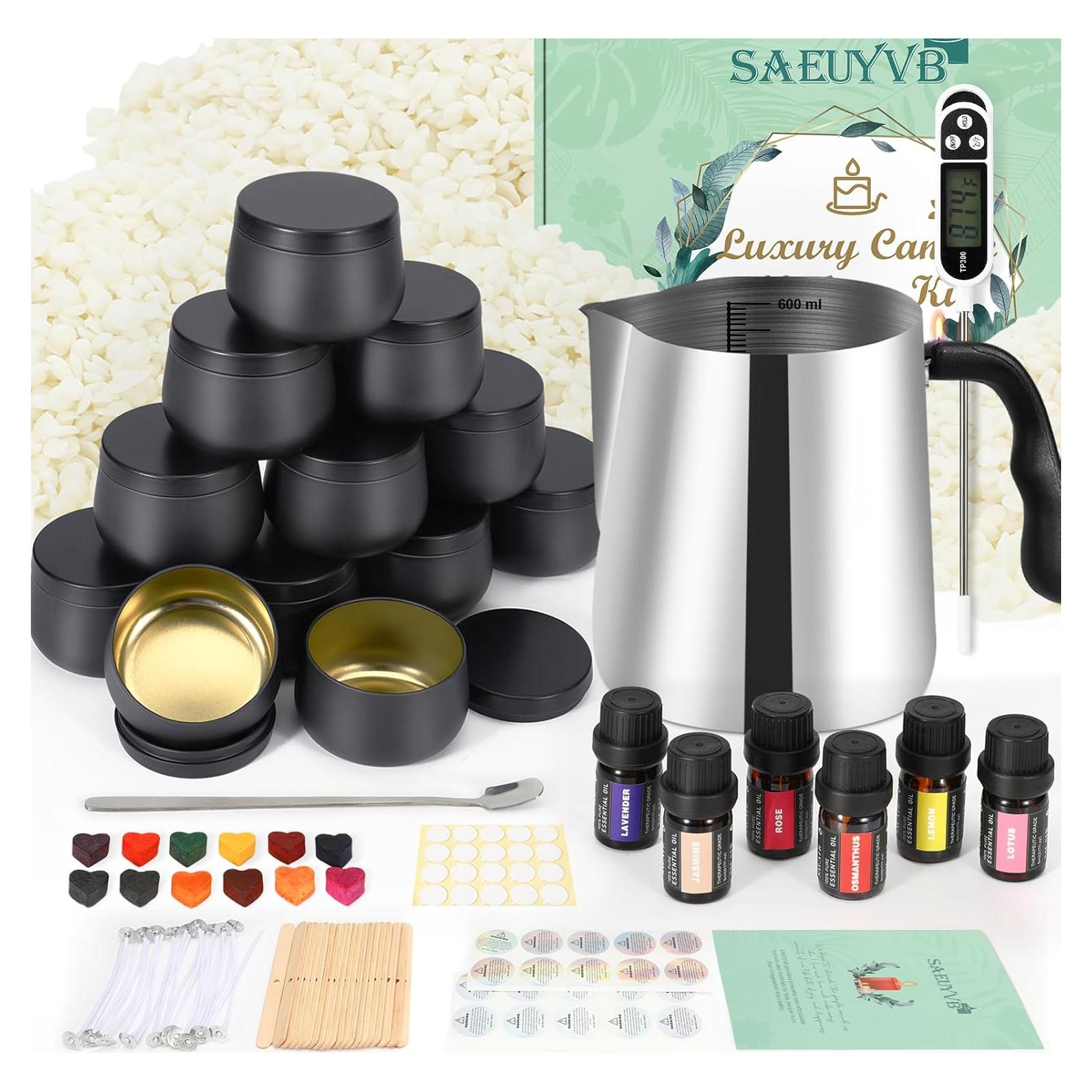 Kit de Fabricación de Velas SAEUYVB - 12 Latas, 900g Cera Soja