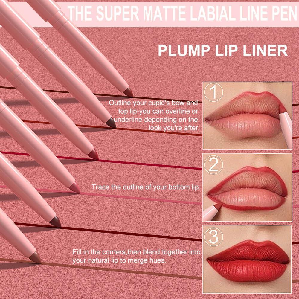 Set 6 Lápices Delineadores de Labios evpct - Mate y Cremoso